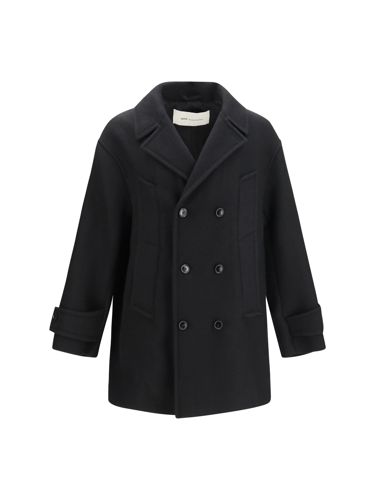 Ami Paris Men Wool Pea Coat AMI PARIS