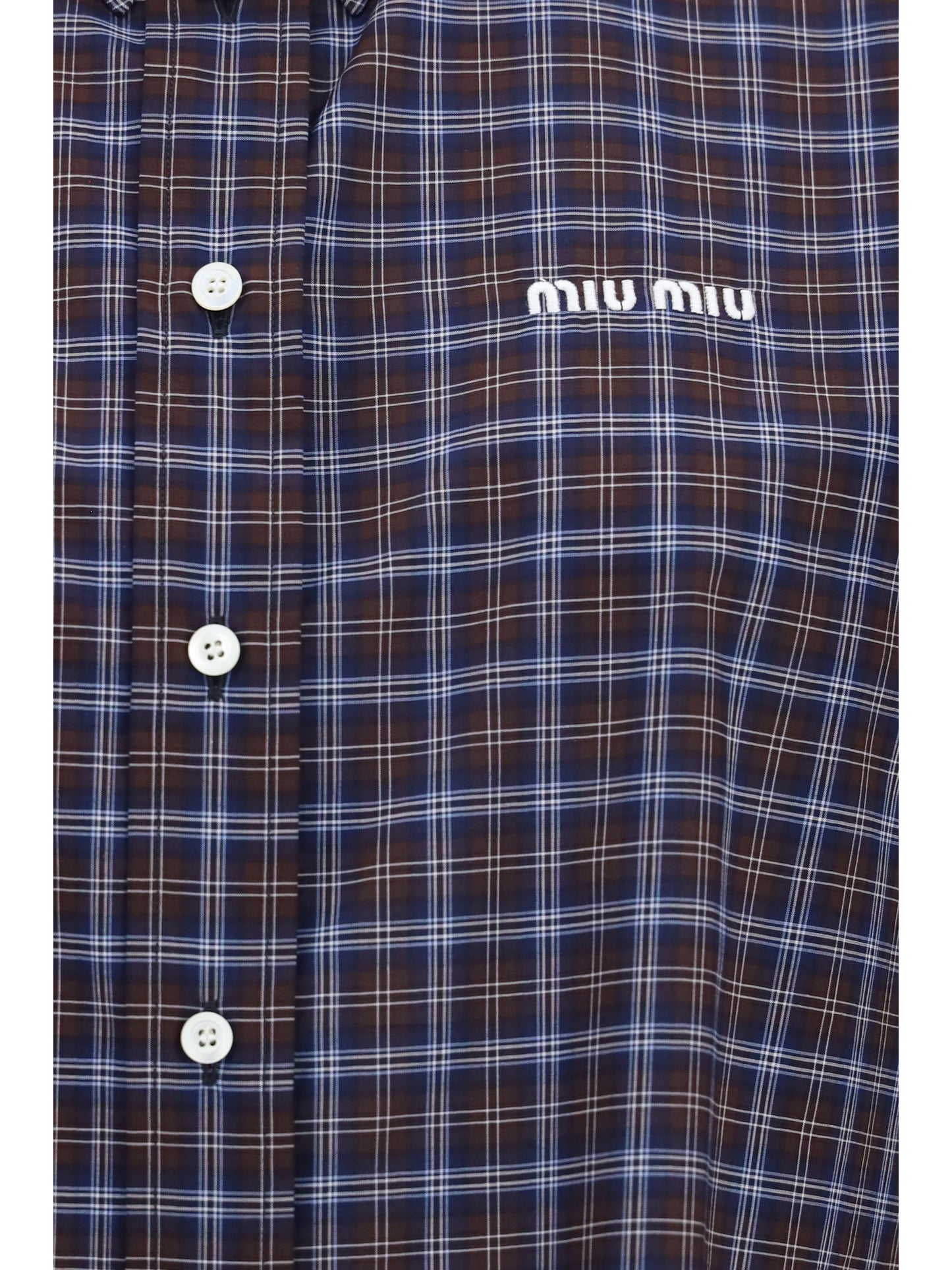 Miu Miu Women Checked Embroidered Shirt MIU MIU