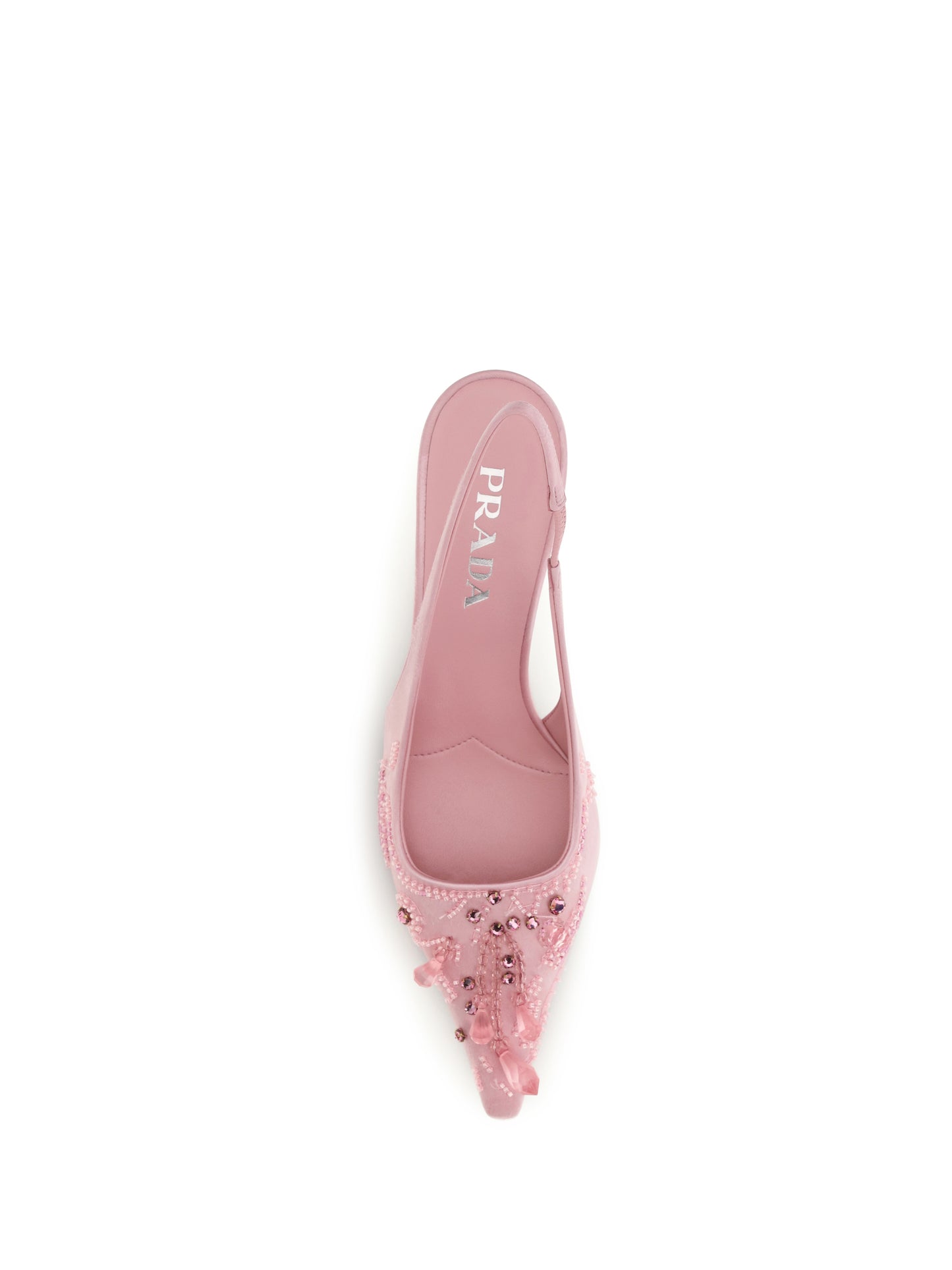Prada Women Embroidered Satin Slingback Pumps PRADA