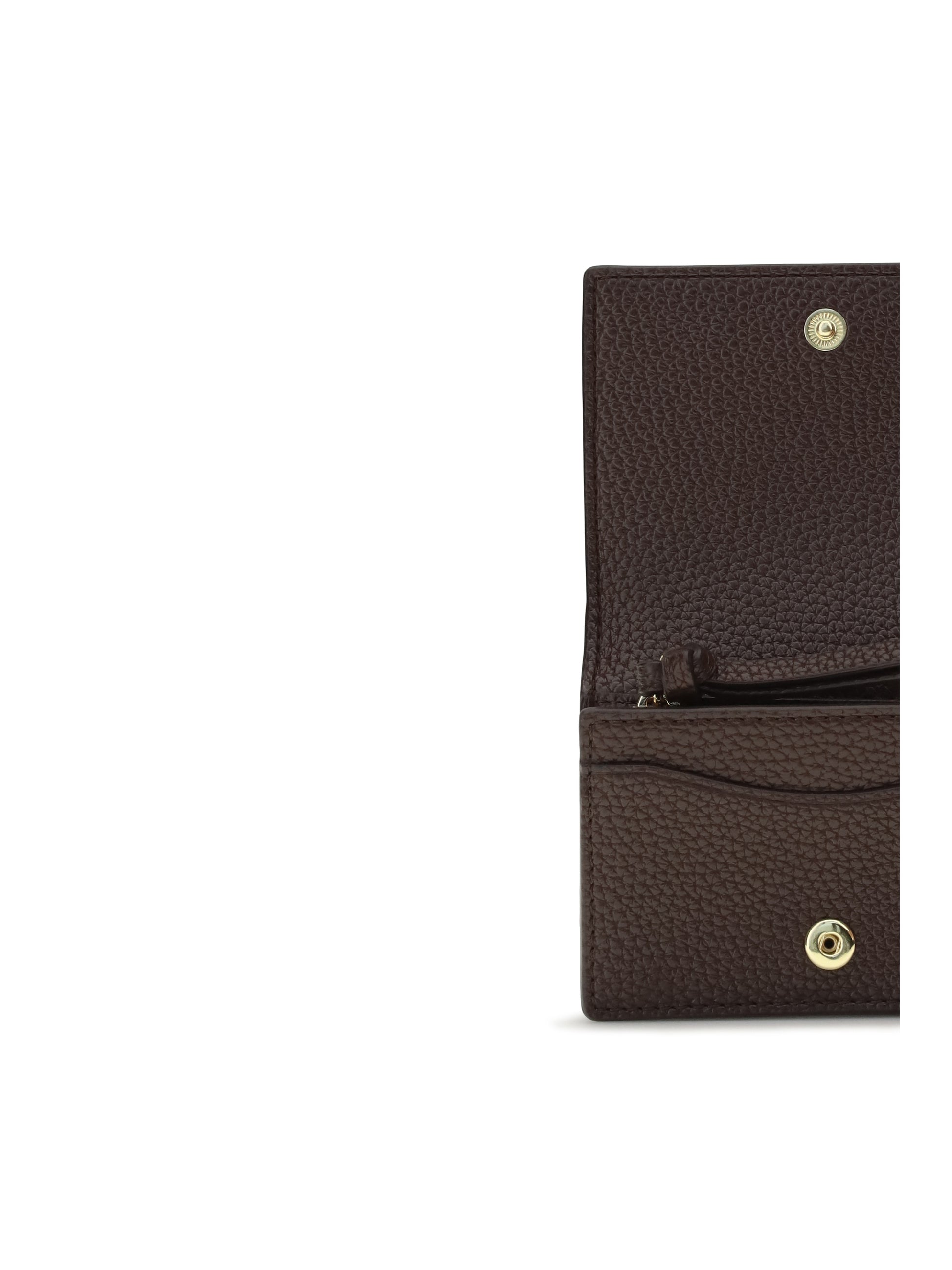 Ganni Women Flap Card Holder In Grained Leather GANNI