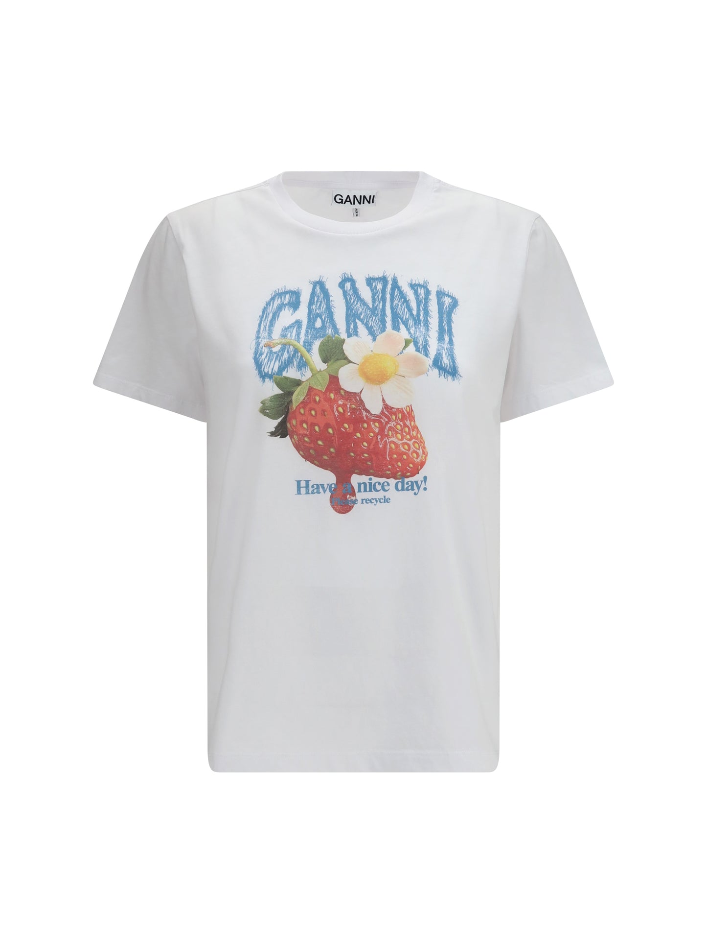 Ganni Women Strawberry Cotton T-Shirt GANNI