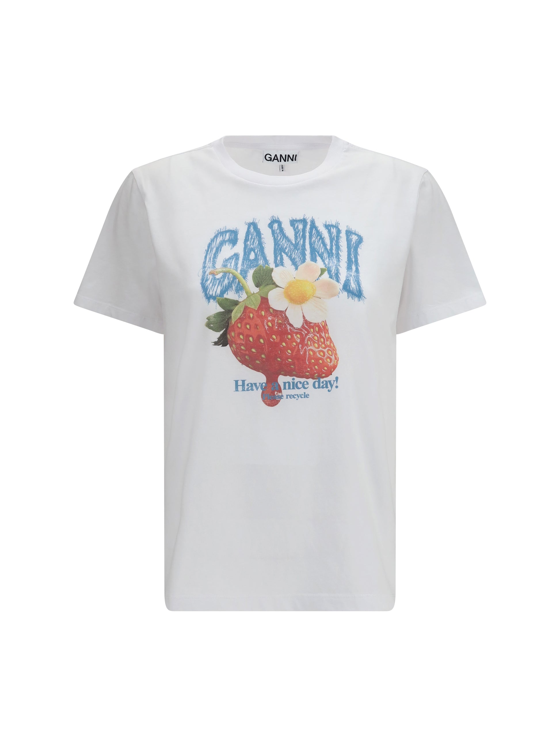 Ganni Women Strawberry Cotton T-Shirt GANNI