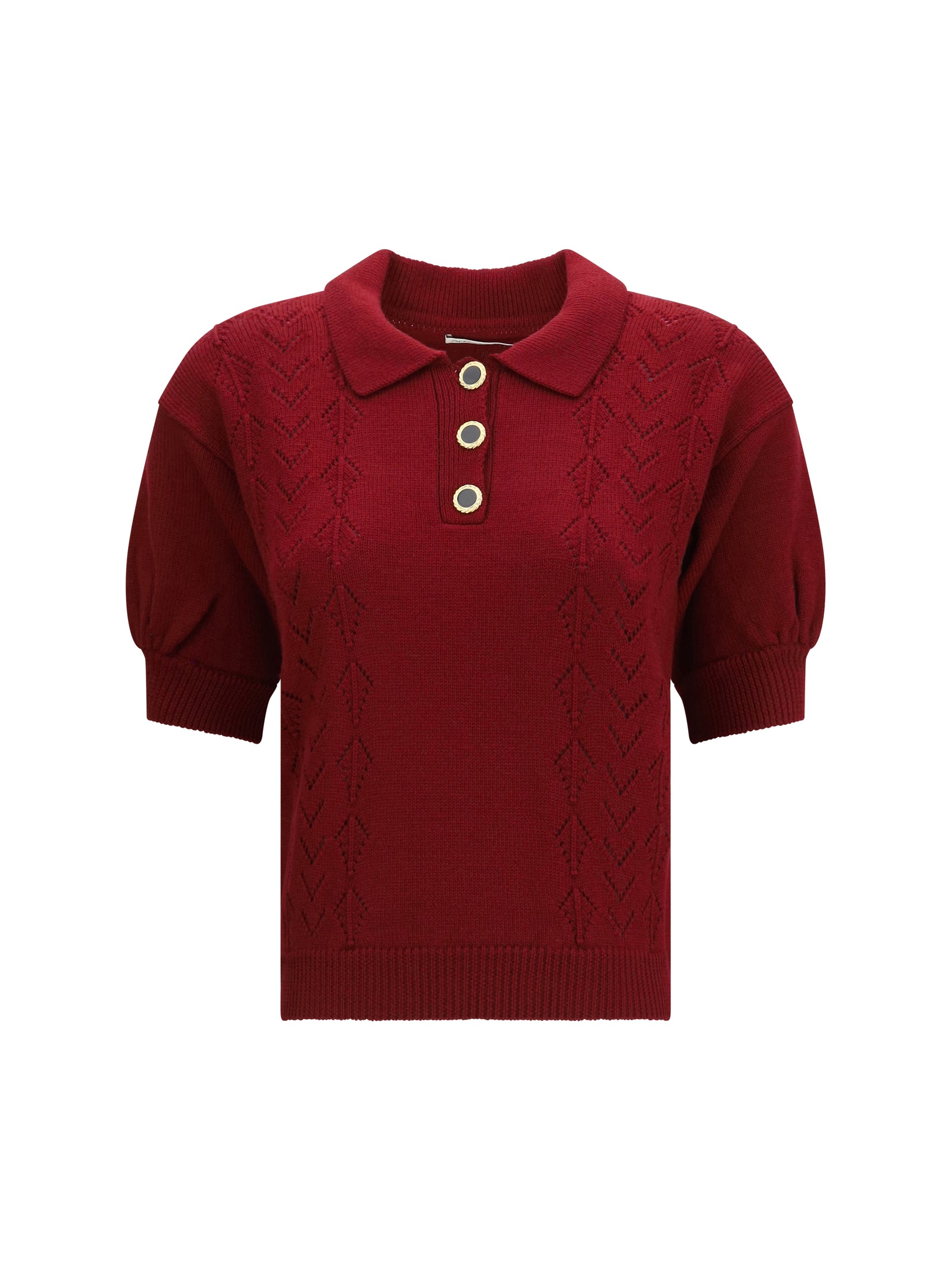 Alessandra Rich Women Merino Wool Polo Shirt With Buttons ALESSANDRA RICH