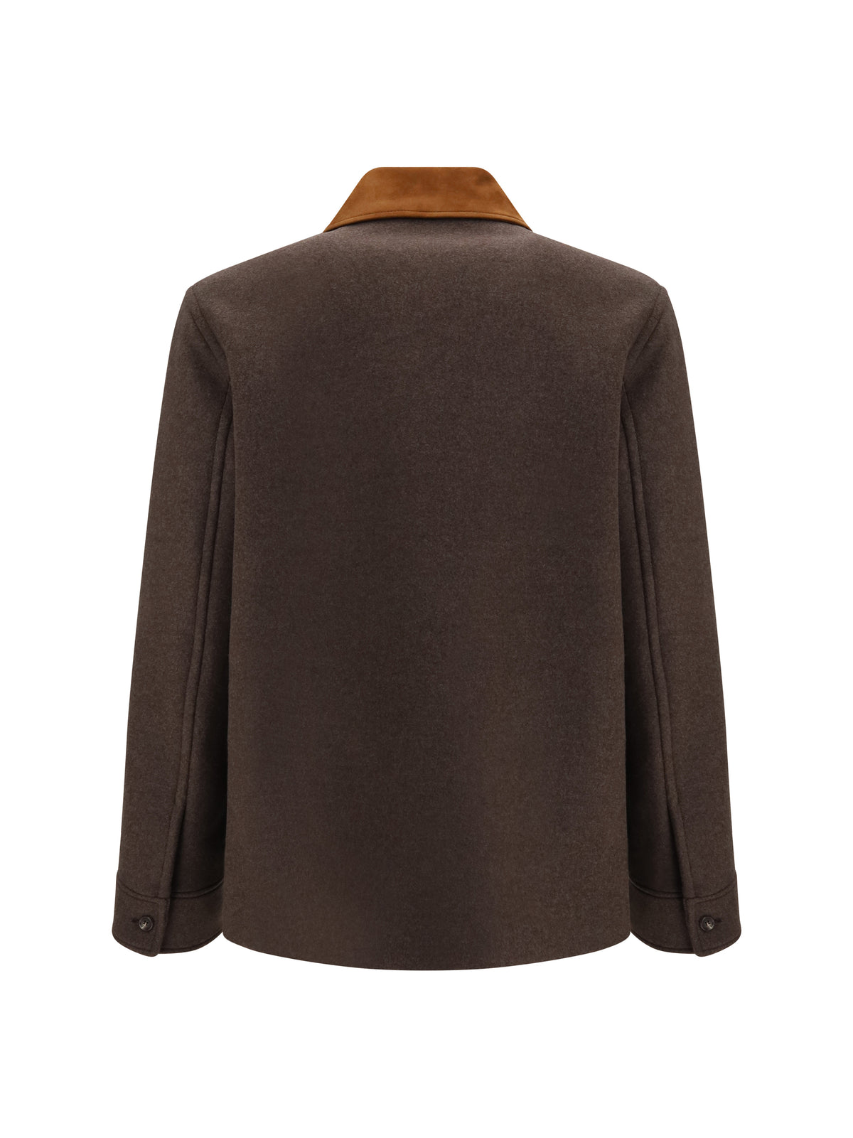 Valentino Men Wool Jacket With Suede Collar VALENTINO