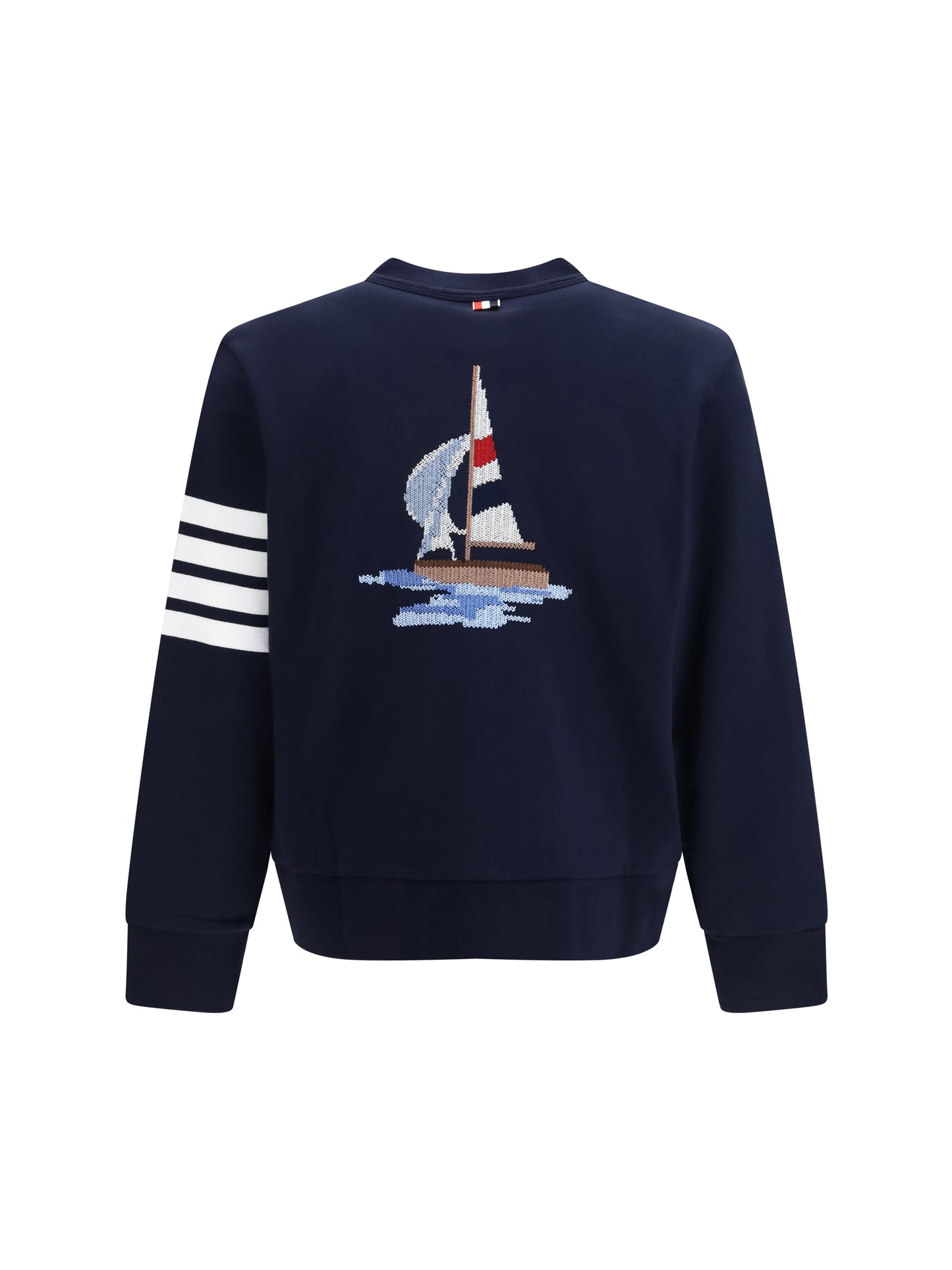 Thom Browne Men 4-Bar Boat Cotton Cardigan THOM BROWNE