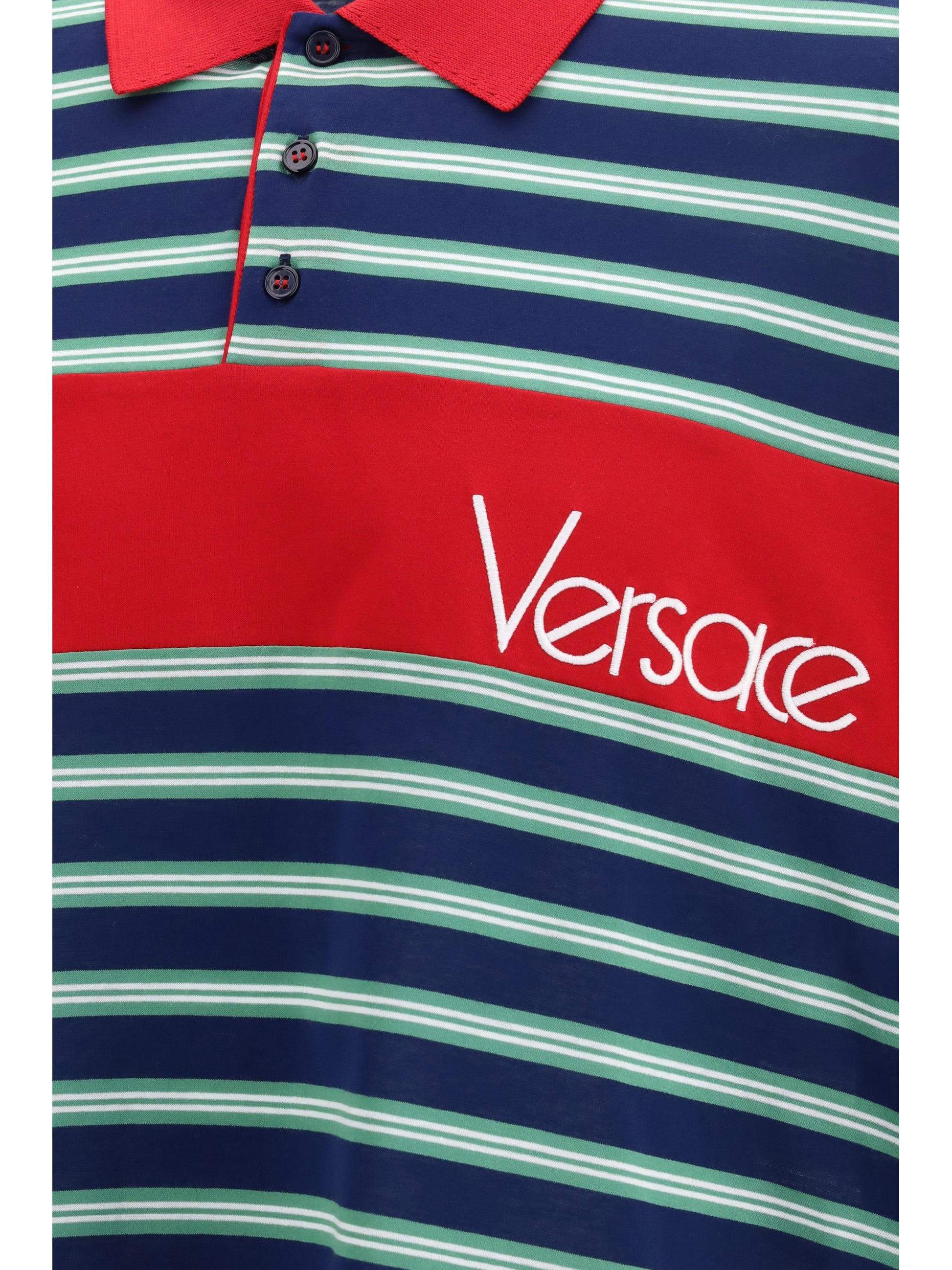 Versace Men Striped Cotton Polo VERSACE