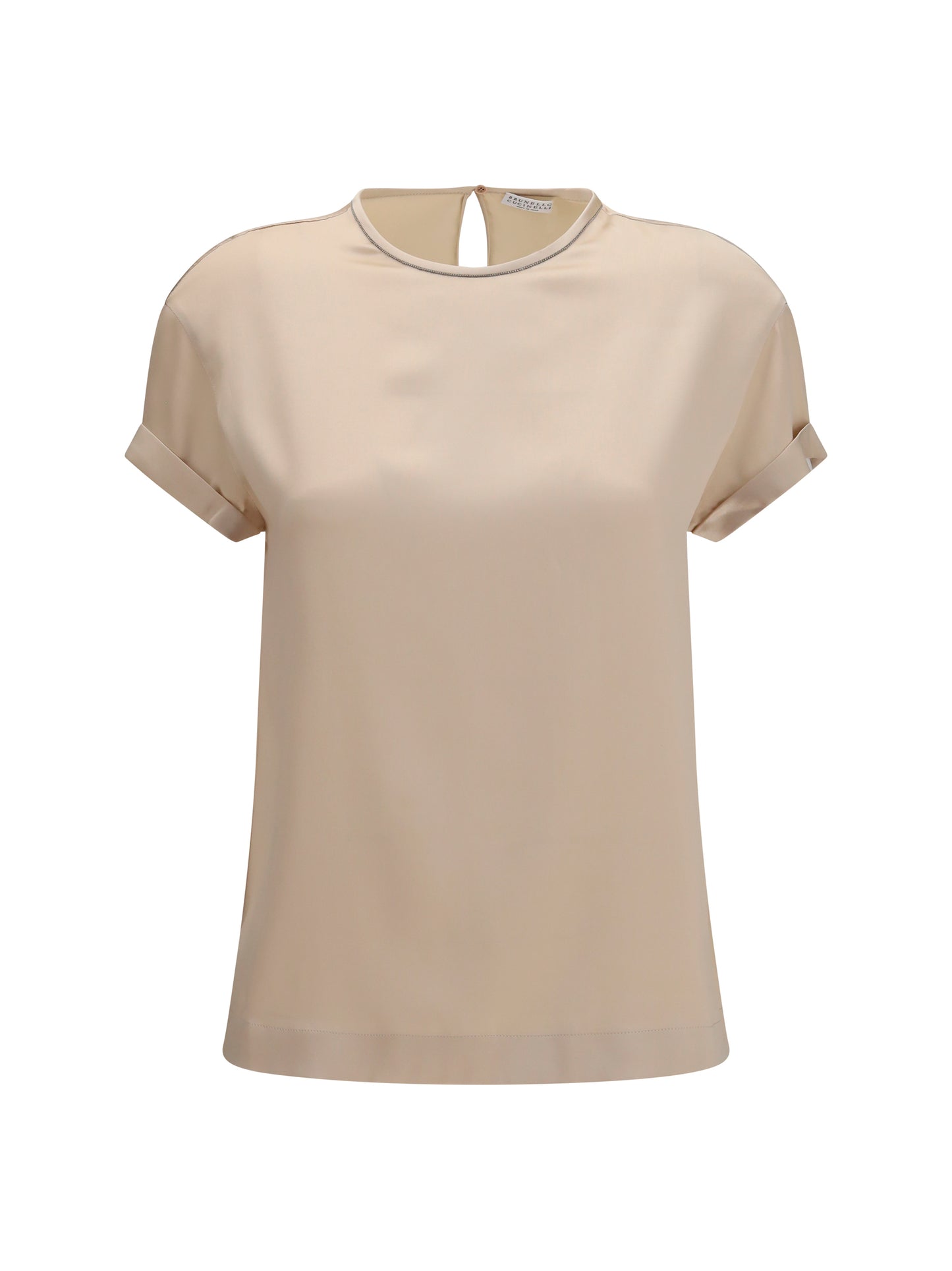 Brunello Cucinelli Women Silk Blouse With Monili Chain BRUNELLO CUCINELLI