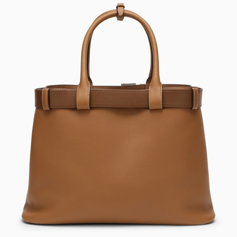 Prada Buckle Large Caramel-Coloured Leather Handbag Women