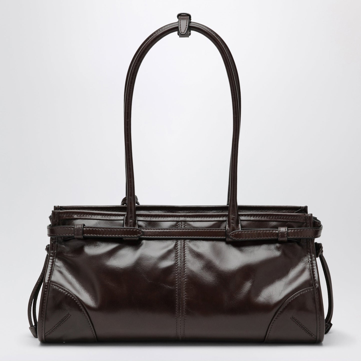 Prada Bonnie Medium Handbag In Dark Brown Calf Leather Women PRADA