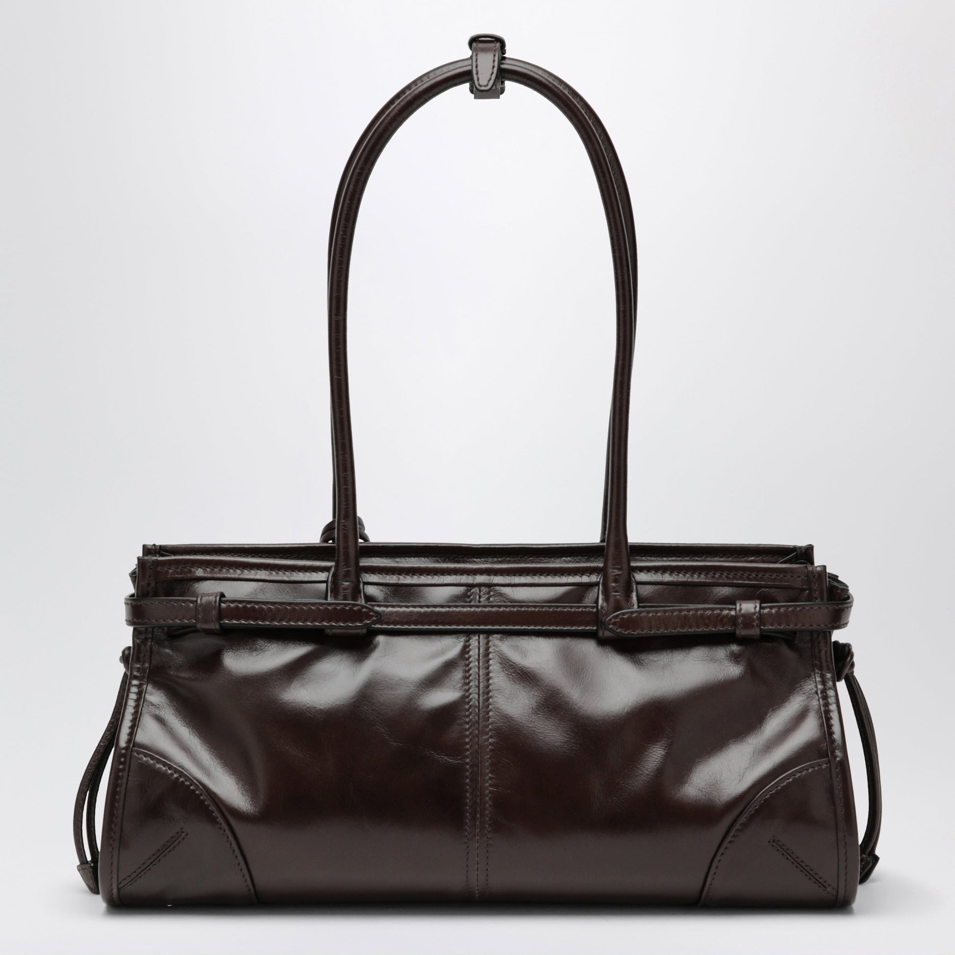 Prada Bonnie Medium Handbag In Dark Brown Calf Leather Women PRADA
