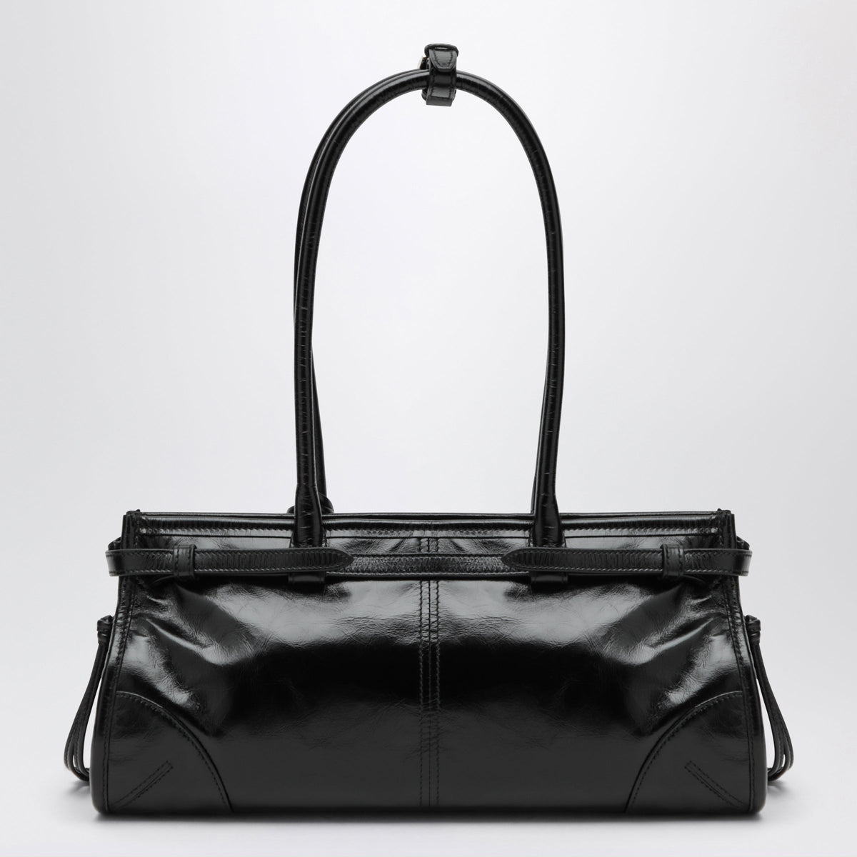 Prada Bonnie Medium Hand Bag In Calfskin Leather, Black Women PRADA
