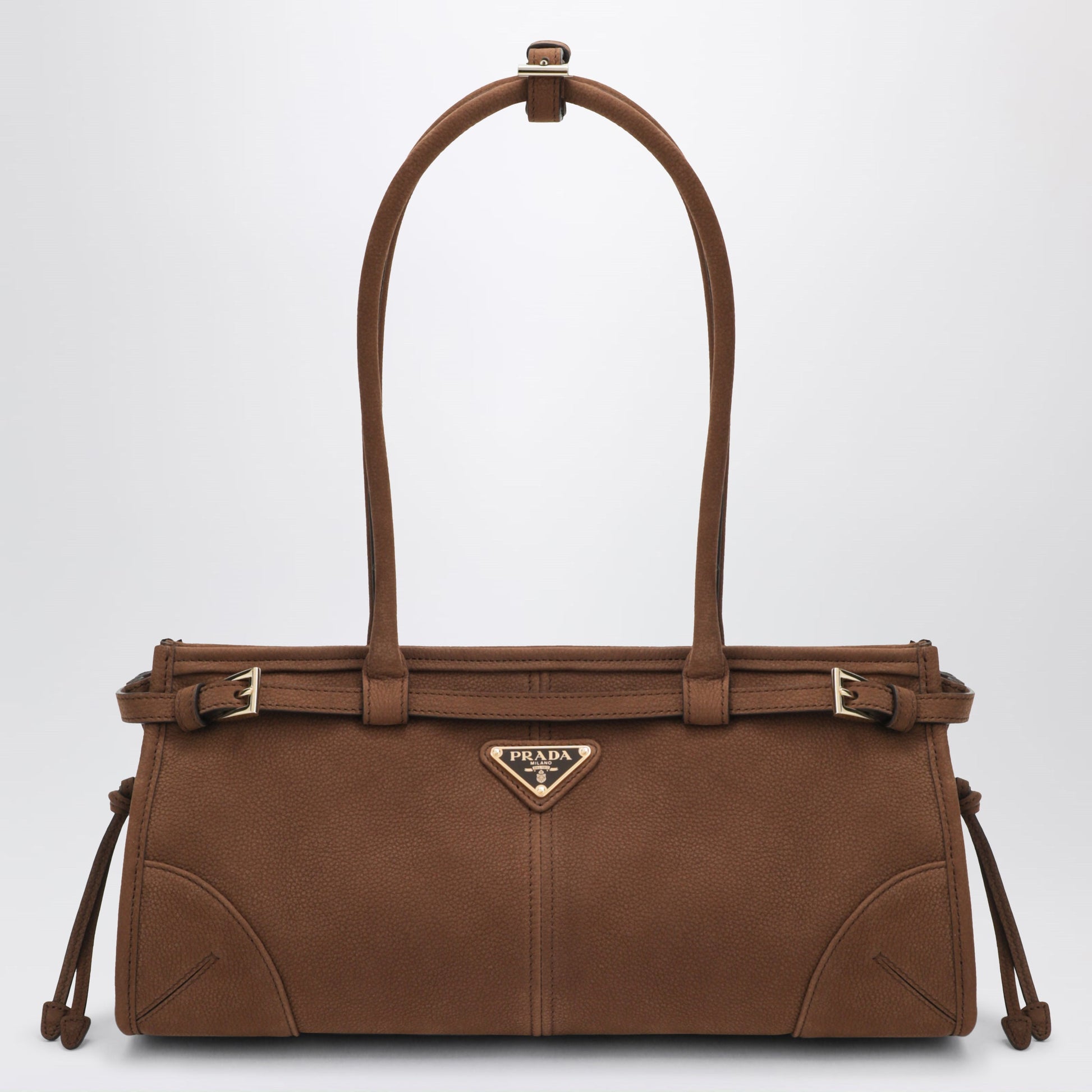 Prada Handbag Bonnie Medium In Cacao Nubuck Leather Women PRADA
