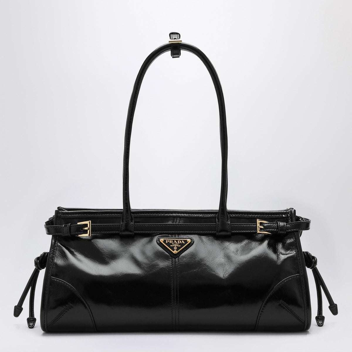 Prada Medium Black Leather Bonnie Handbag Women PRADA