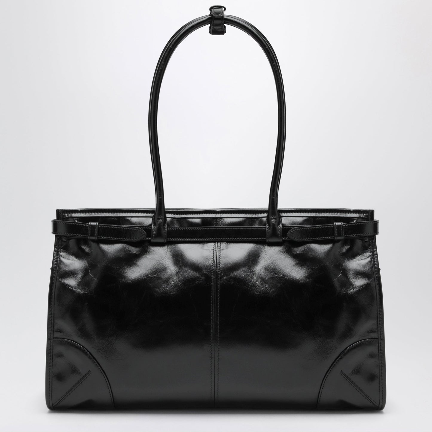 Prada Large Bonnie Top-Handle Bag In Black Calf Leather Women PRADA