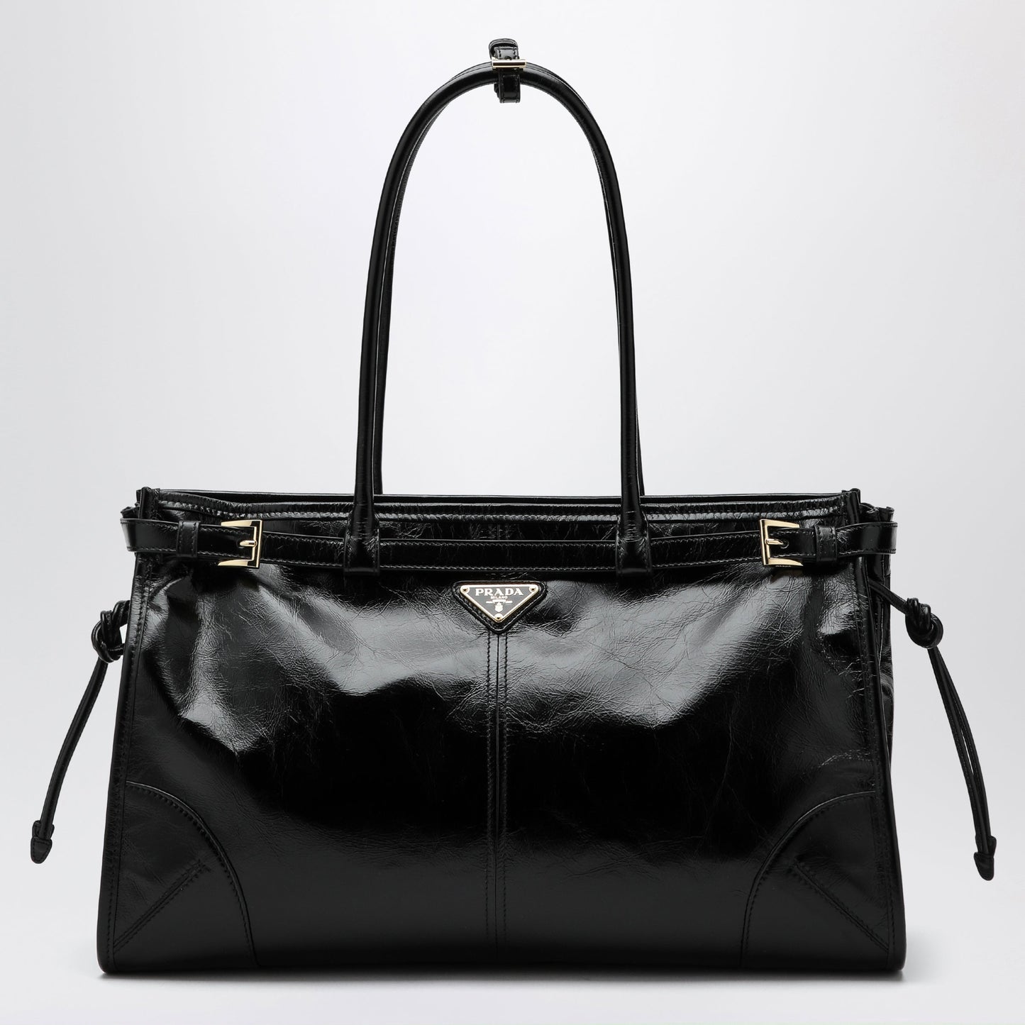 Prada Large Prada Bonnie Bag In Black Leather Women PRADA