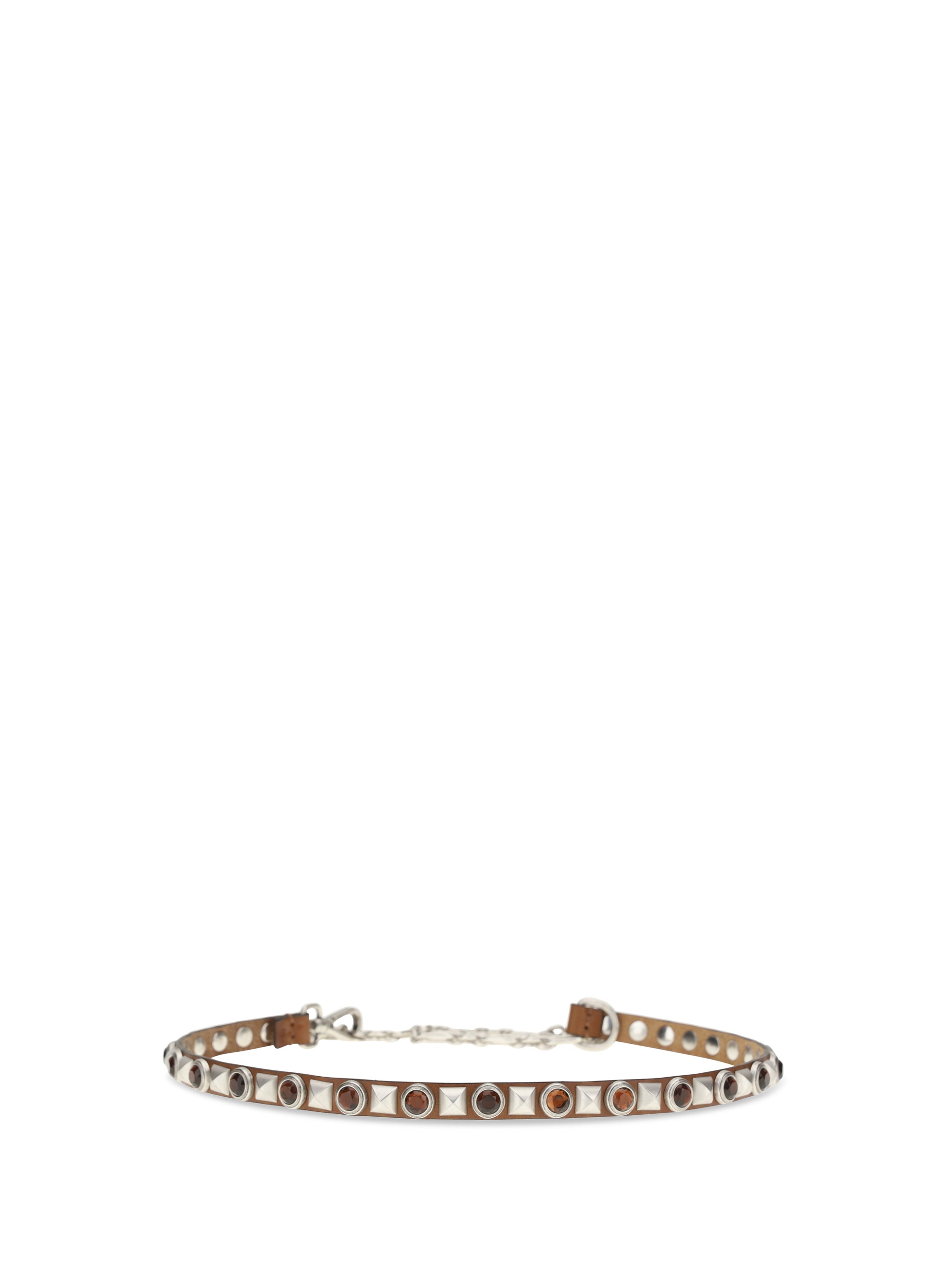 Etro Women Leather Belt With Jeweled Studs ETRO