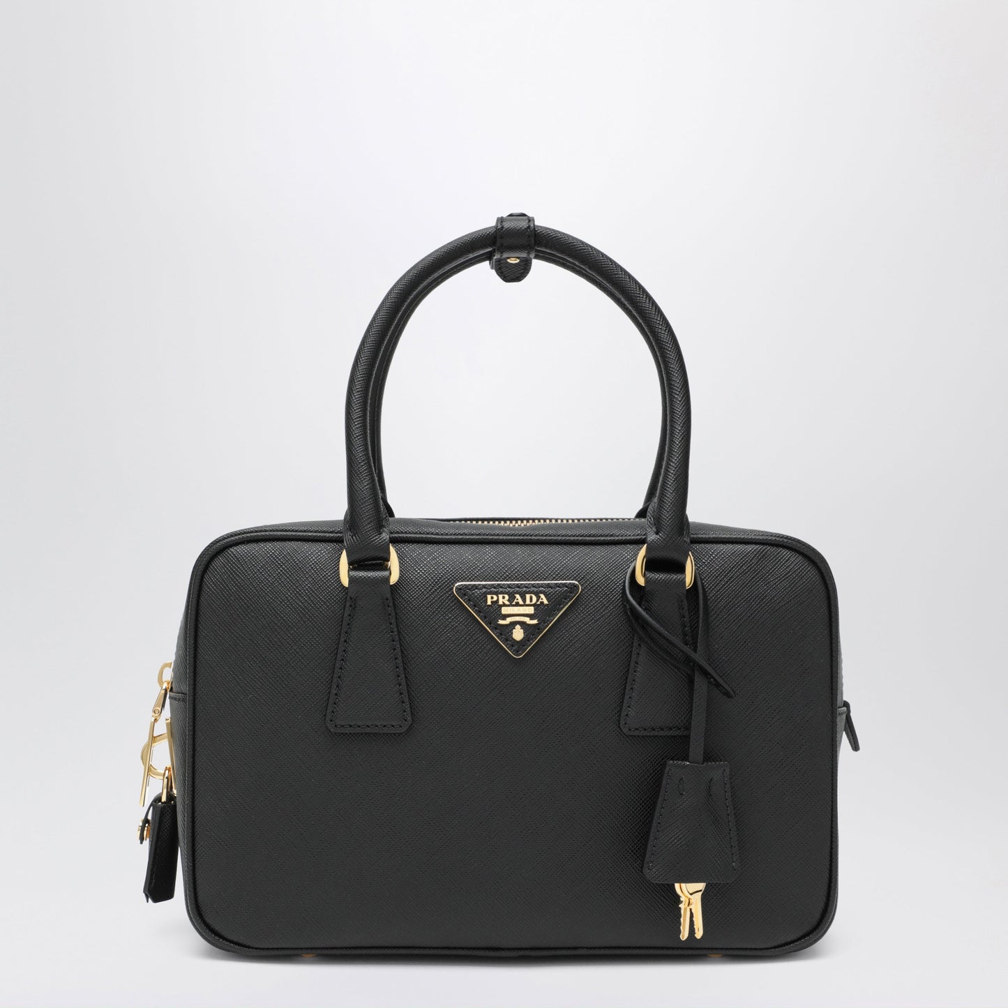 Prada Black Saffiano Leather Top-Handle Bag Women PRADA