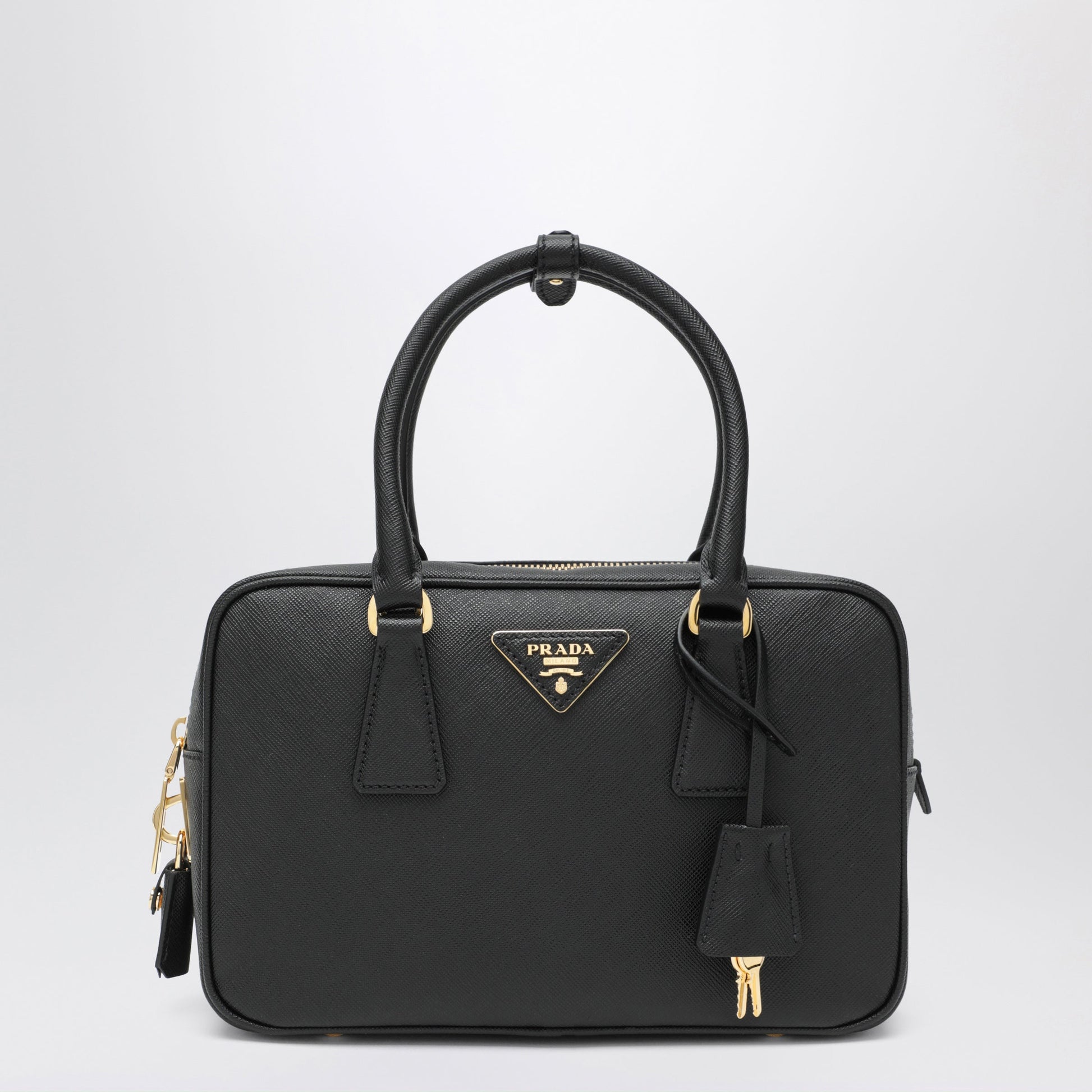 Prada Black Saffiano Leather Top-Handle Bag Women PRADA