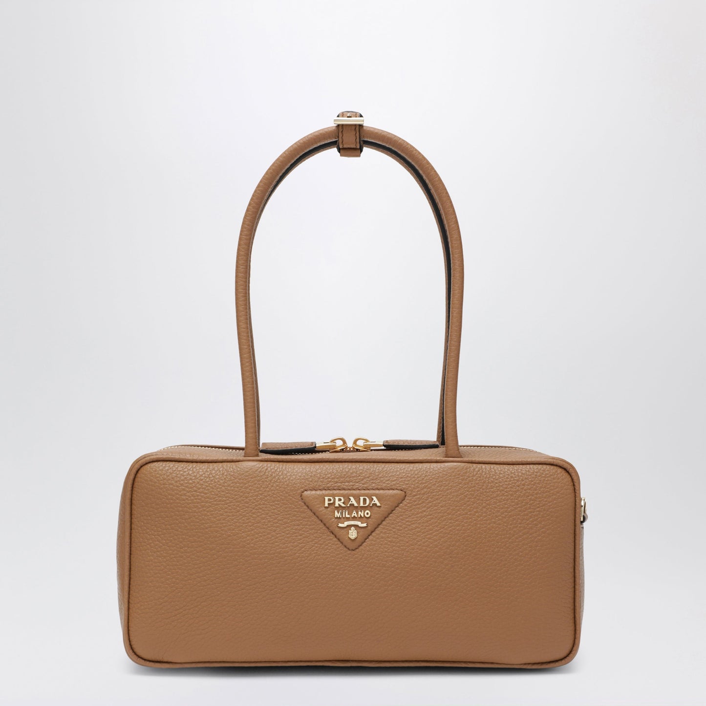 Prada Medium Caramel-Colored Leather Top-Handle Bag Women PRADA
