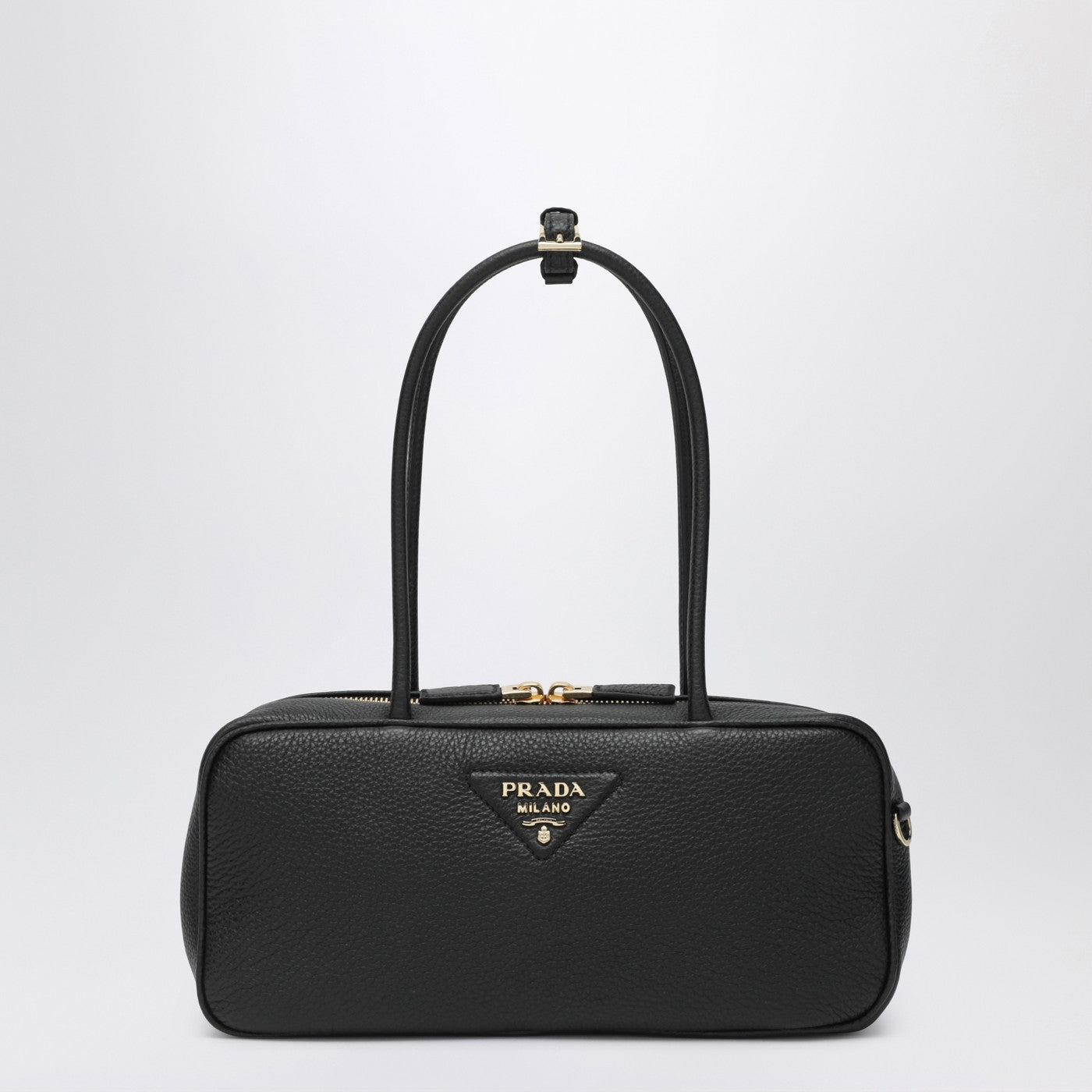 Prada Medium Black Leather Bowling Bag Women PRADA