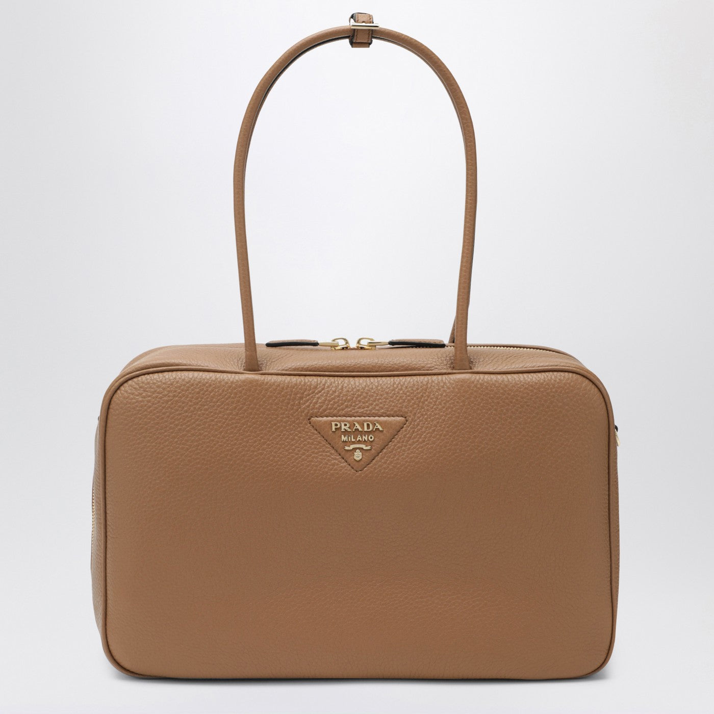 Prada Large Duffle Bag In Caramel Leather Women PRADA