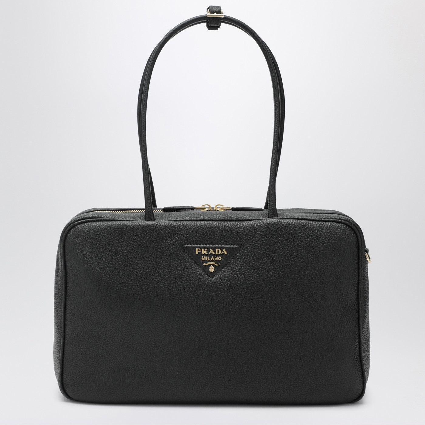 Prada Large Duffle Bag In Black Leather Women PRADA