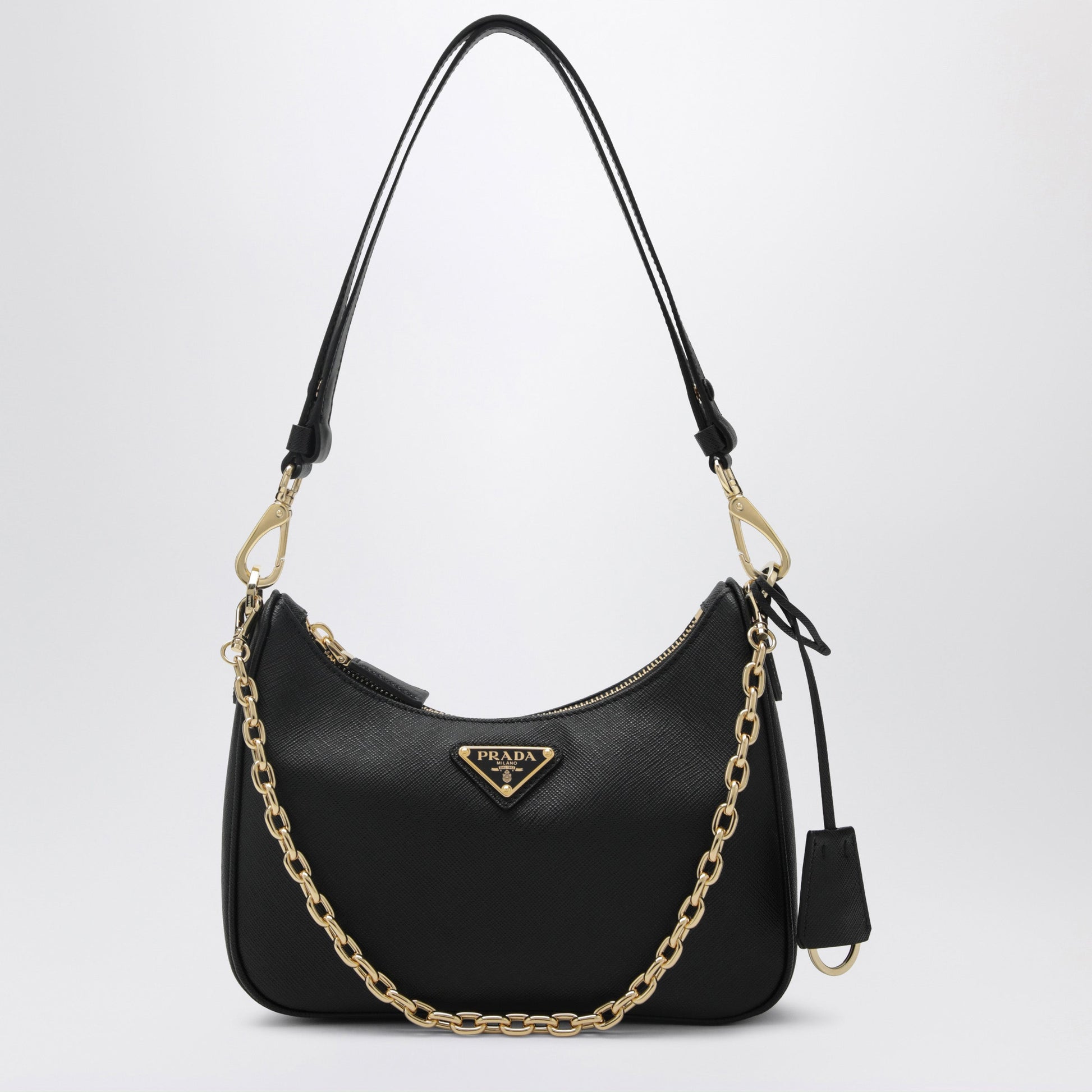 Prada Black Prada Re-Edition Mini Bag In Saffiano Leather Women PRADA