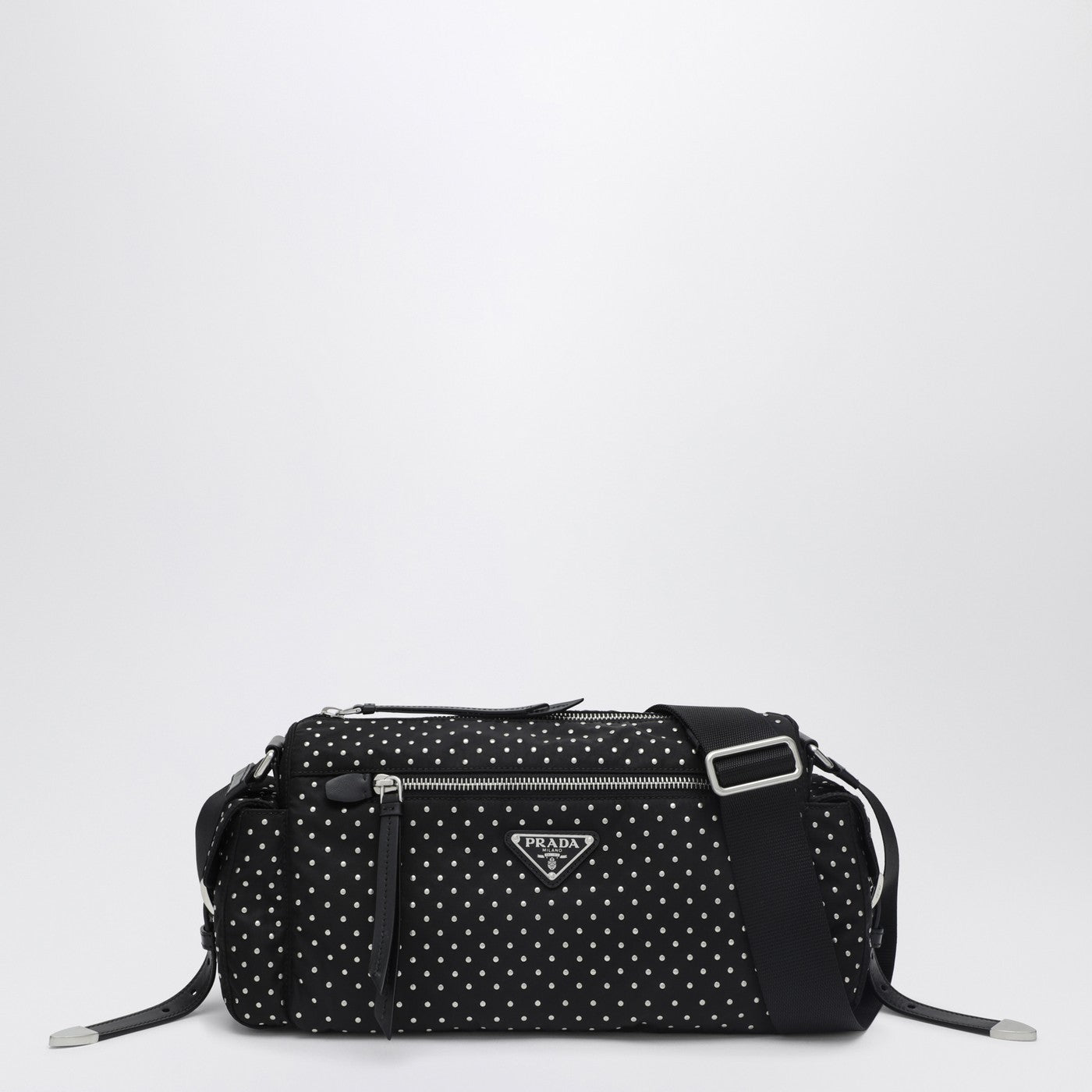 Prada Black Re-Nylon Bag With Studs Women PRADA