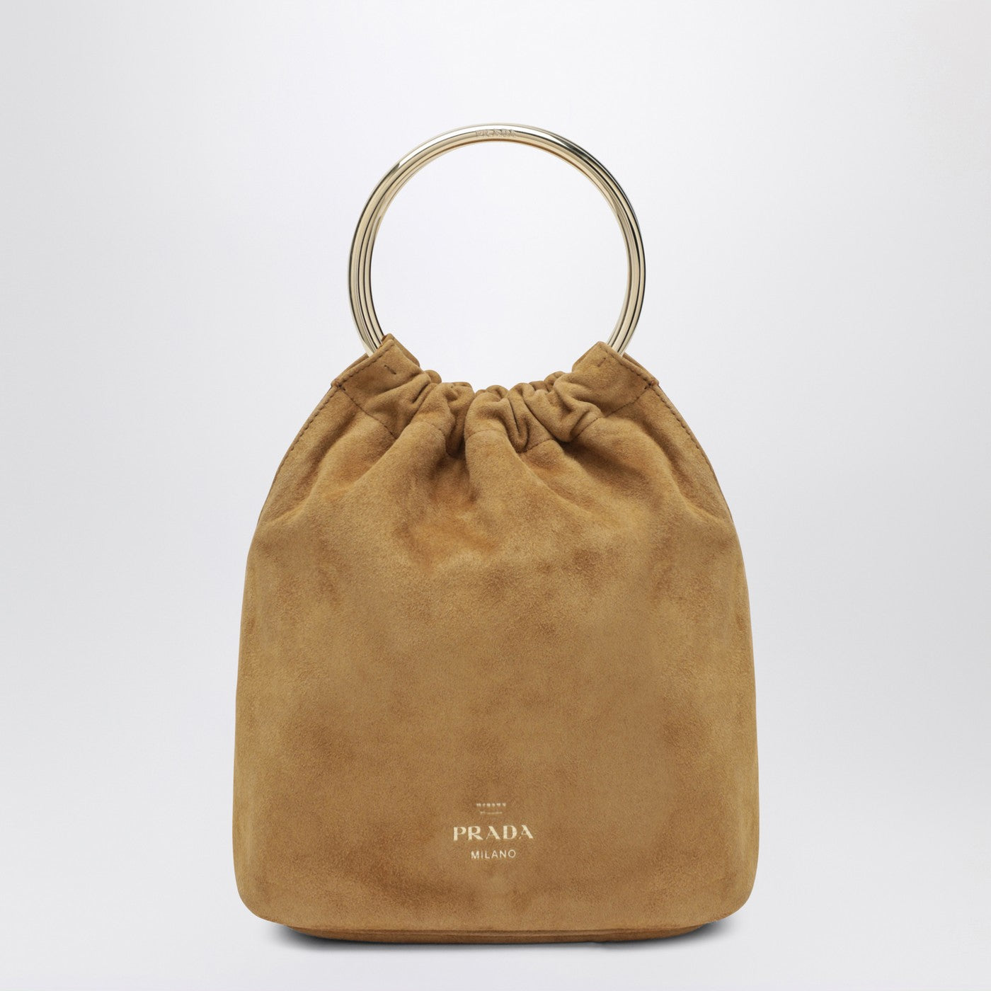 Prada Mini Bucket Bag In Cinnamon Suede Women PRADA