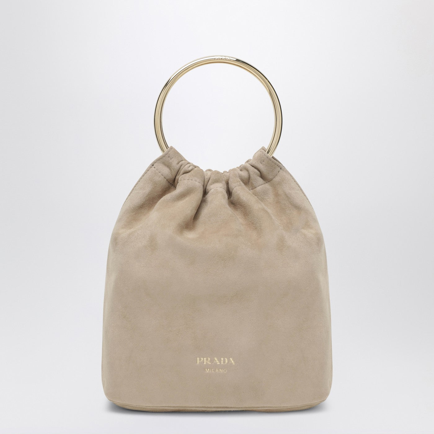 Prada Mini Bucket Bag In Desert Suede Women PRADA