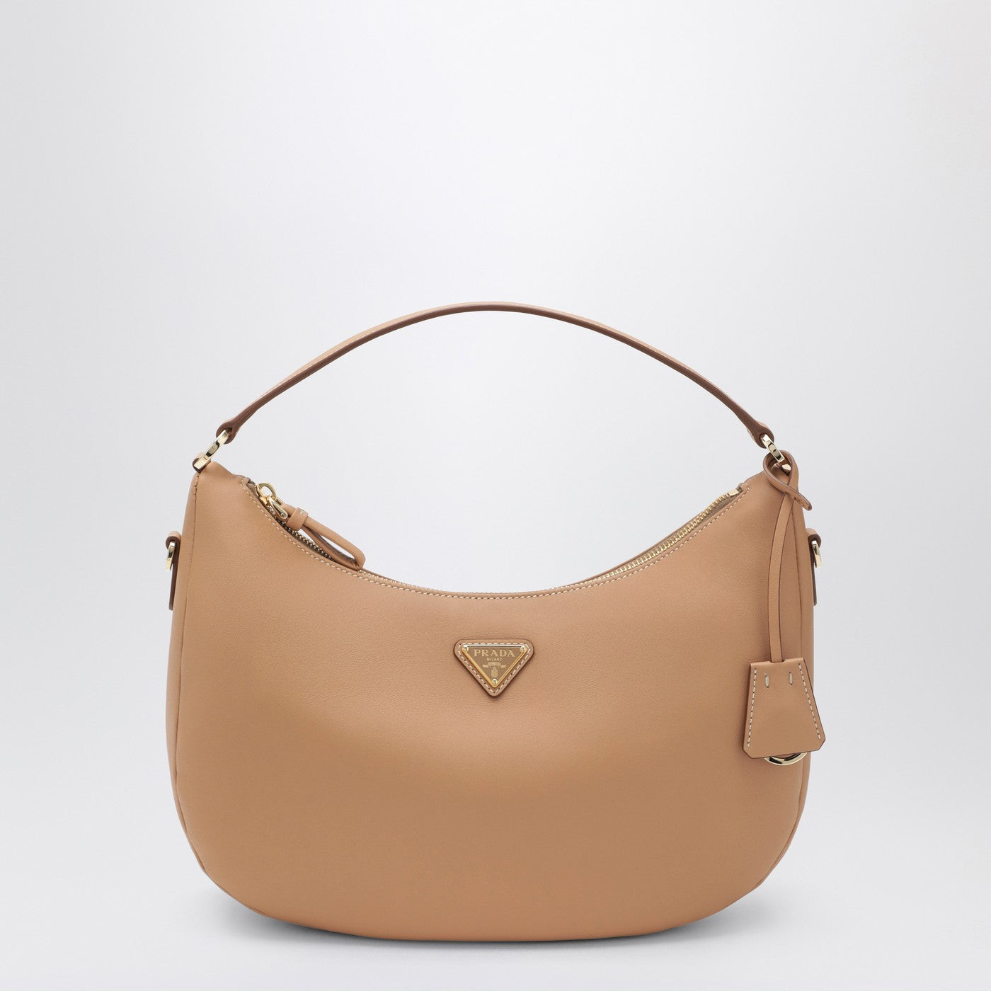 Prada Light Brown Leather Shoulder Bag Women PRADA