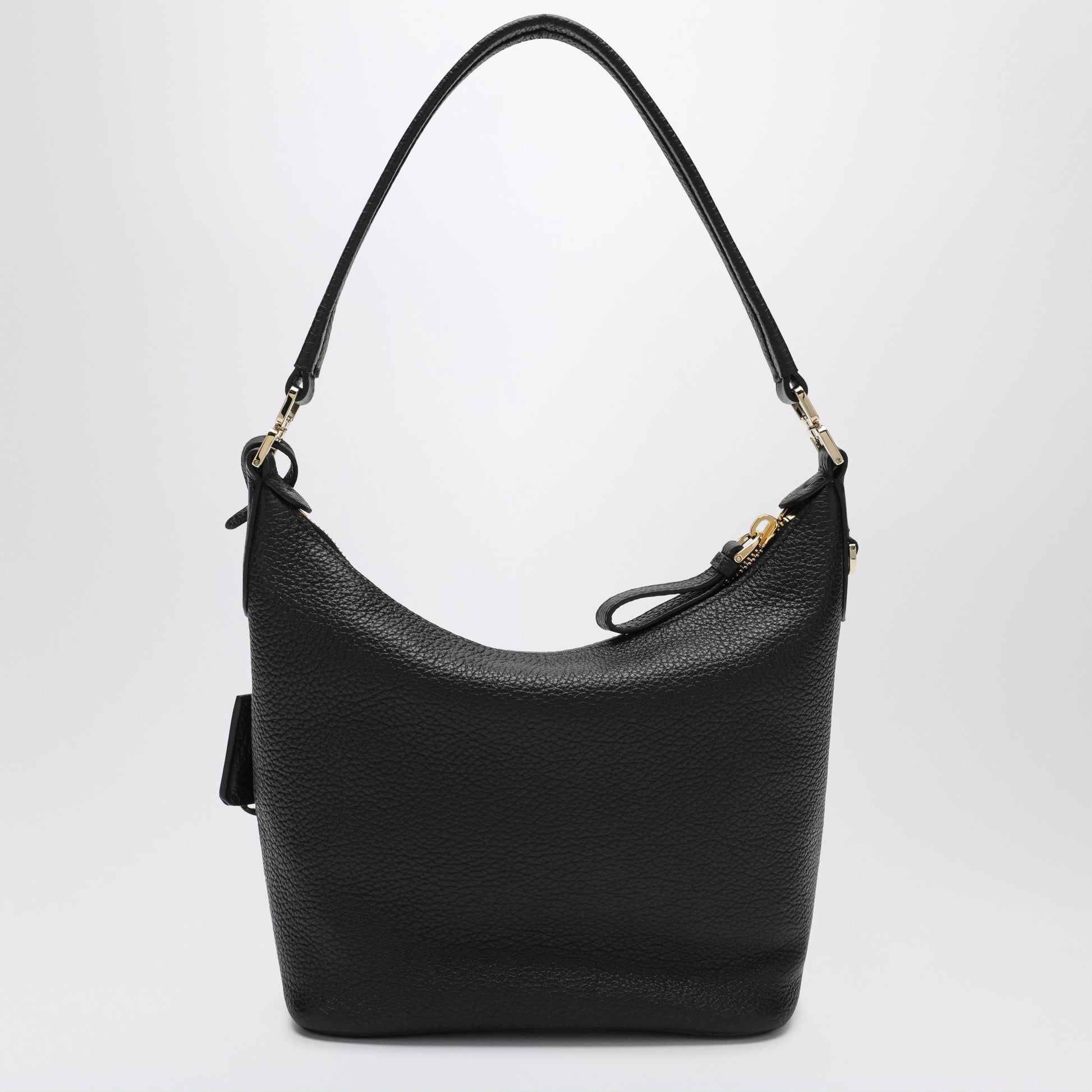 Prada Small Black Leather Hobo Bag Women PRADA