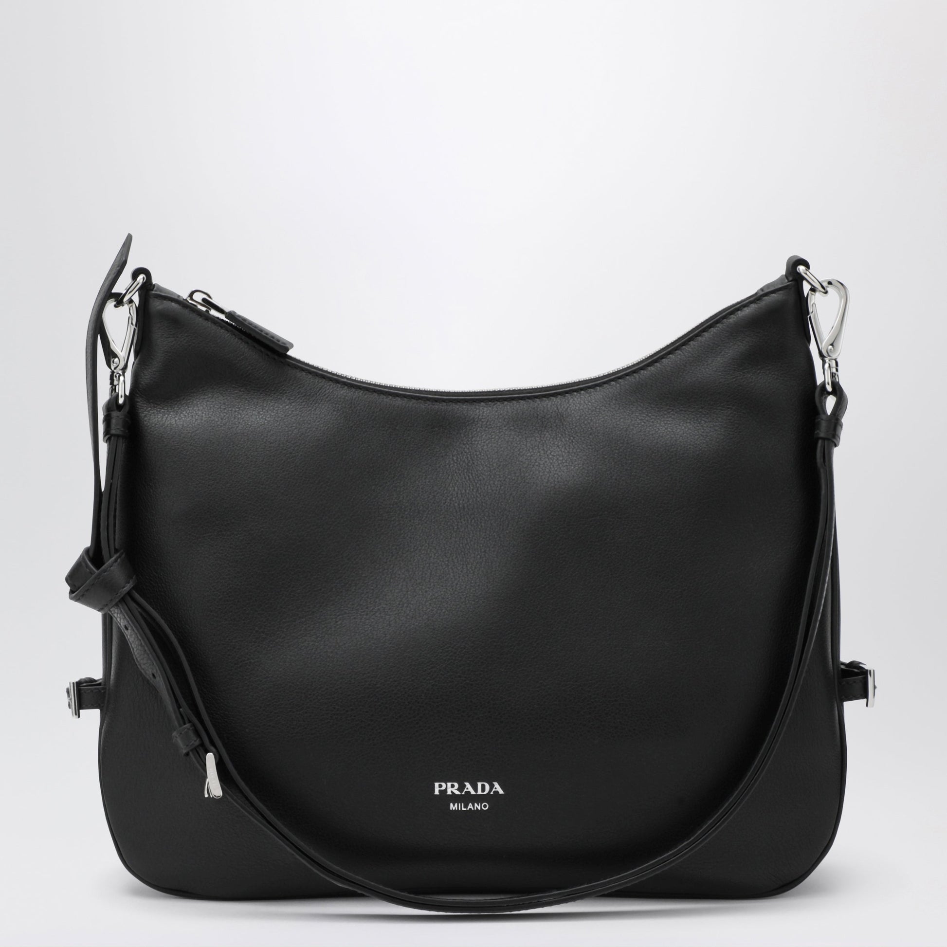 Prada Prada Fold Large Black Leather Bag Women PRADA