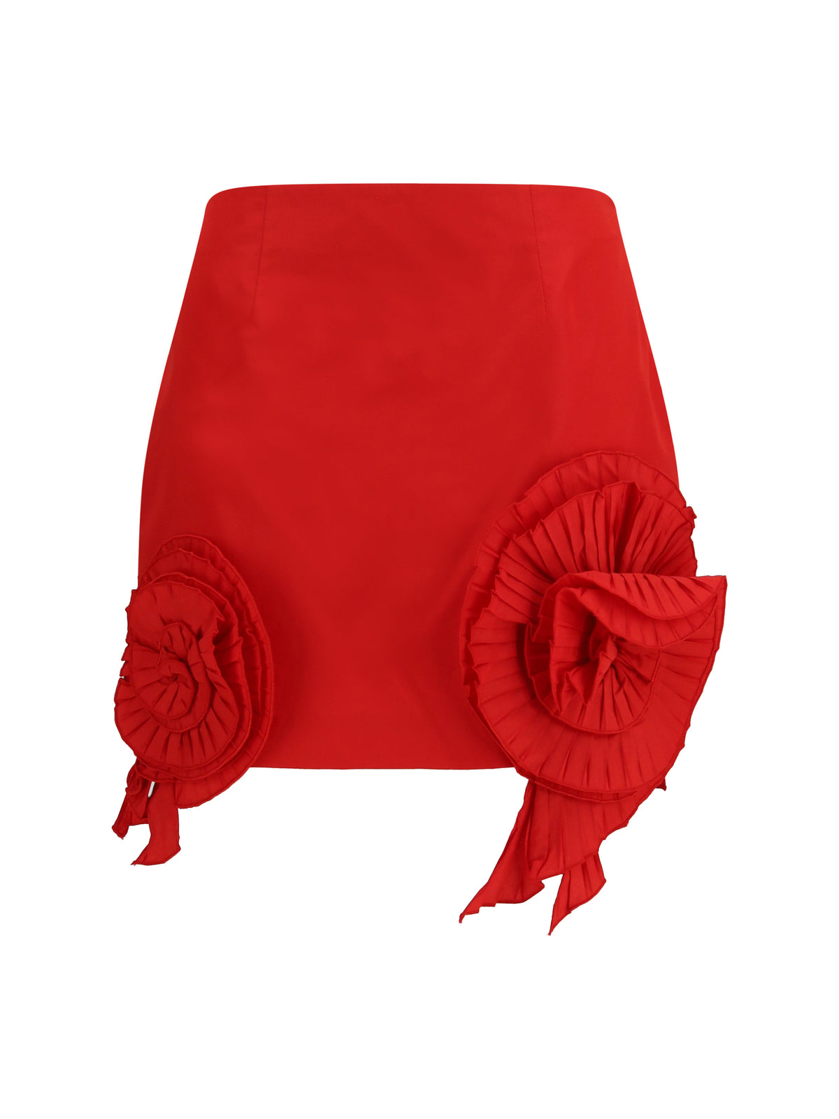 Blumarine Women Crepe Mini Skirt With Floral Appliqué BLUMARINE