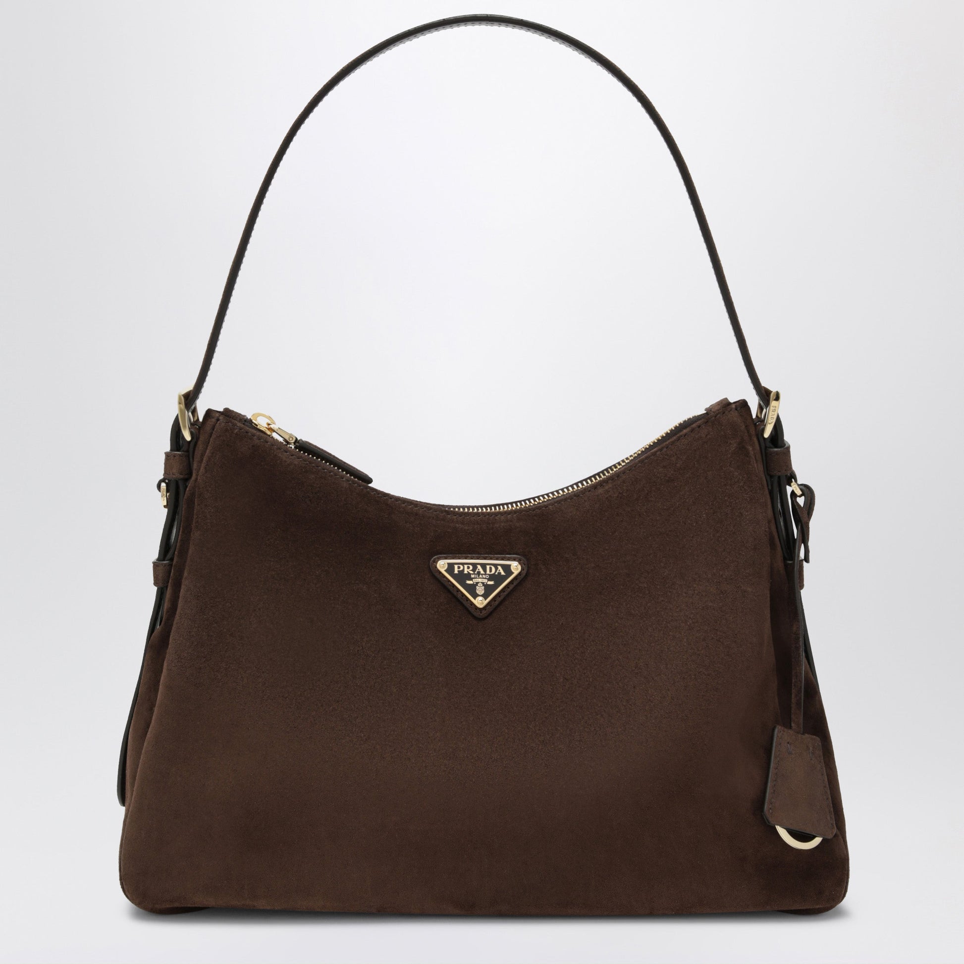 Prada Dark Brown Suede Bag Women PRADA