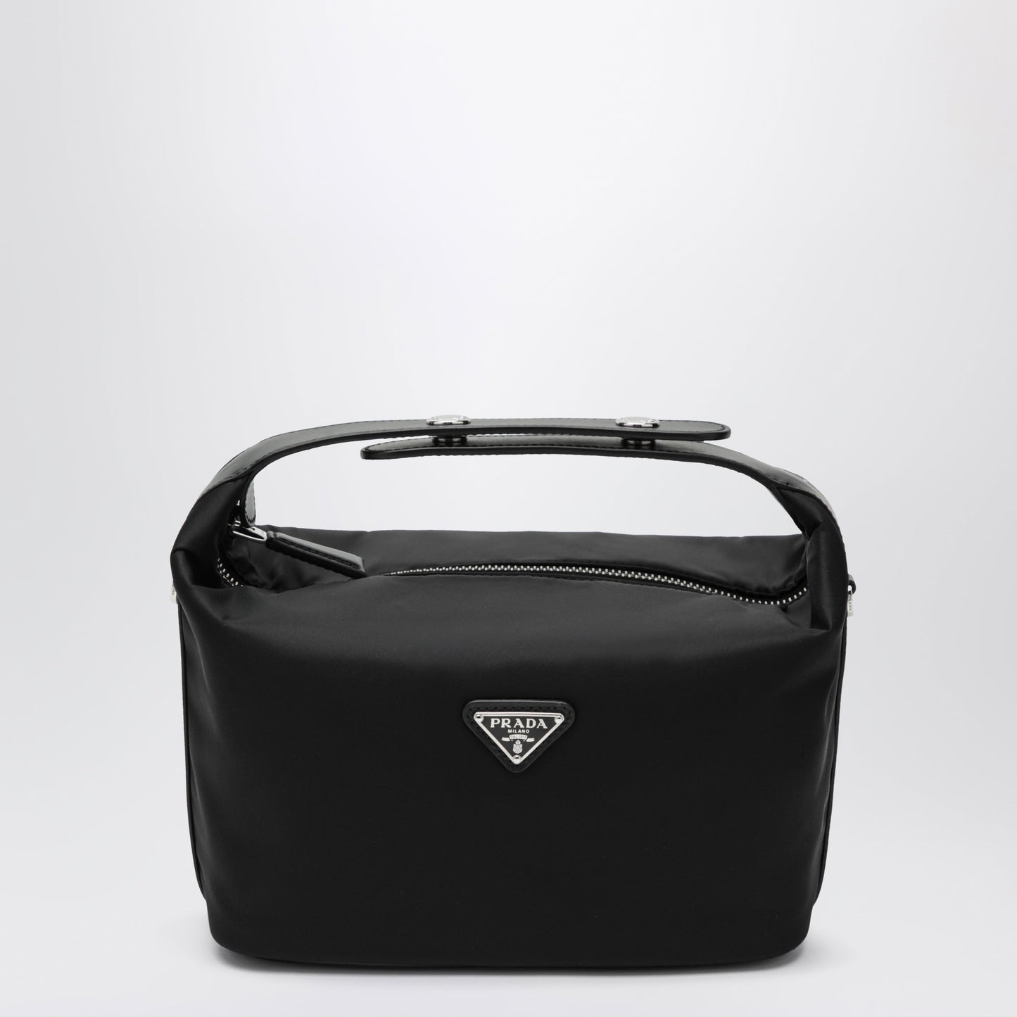 Prada Cherie Mini Bag In Re-Nylon With Leather Trim, Black Women PRADA