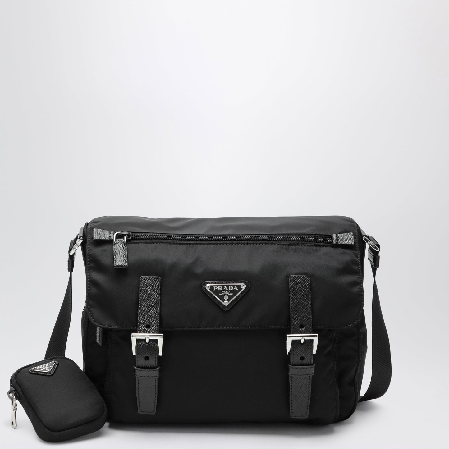 Prada Black Re-Nylon Medium Cross-Body Bag Women PRADA