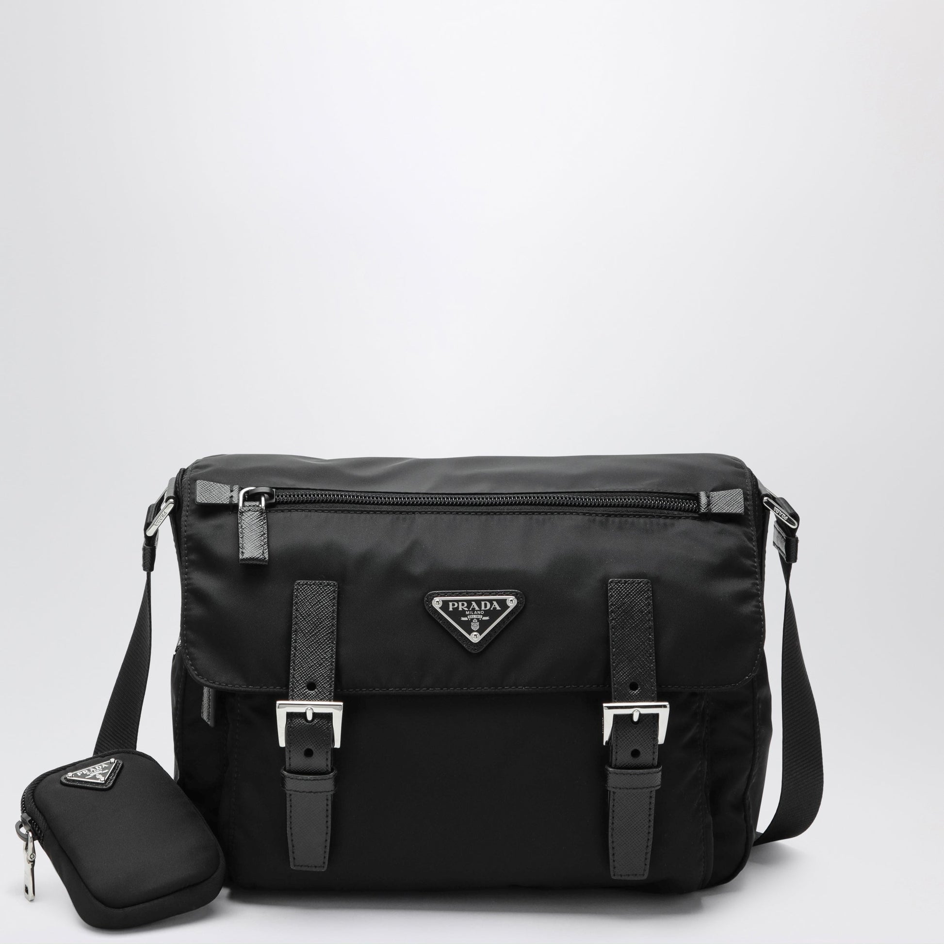 Prada Black Re-Nylon Medium Cross-Body Bag Women PRADA