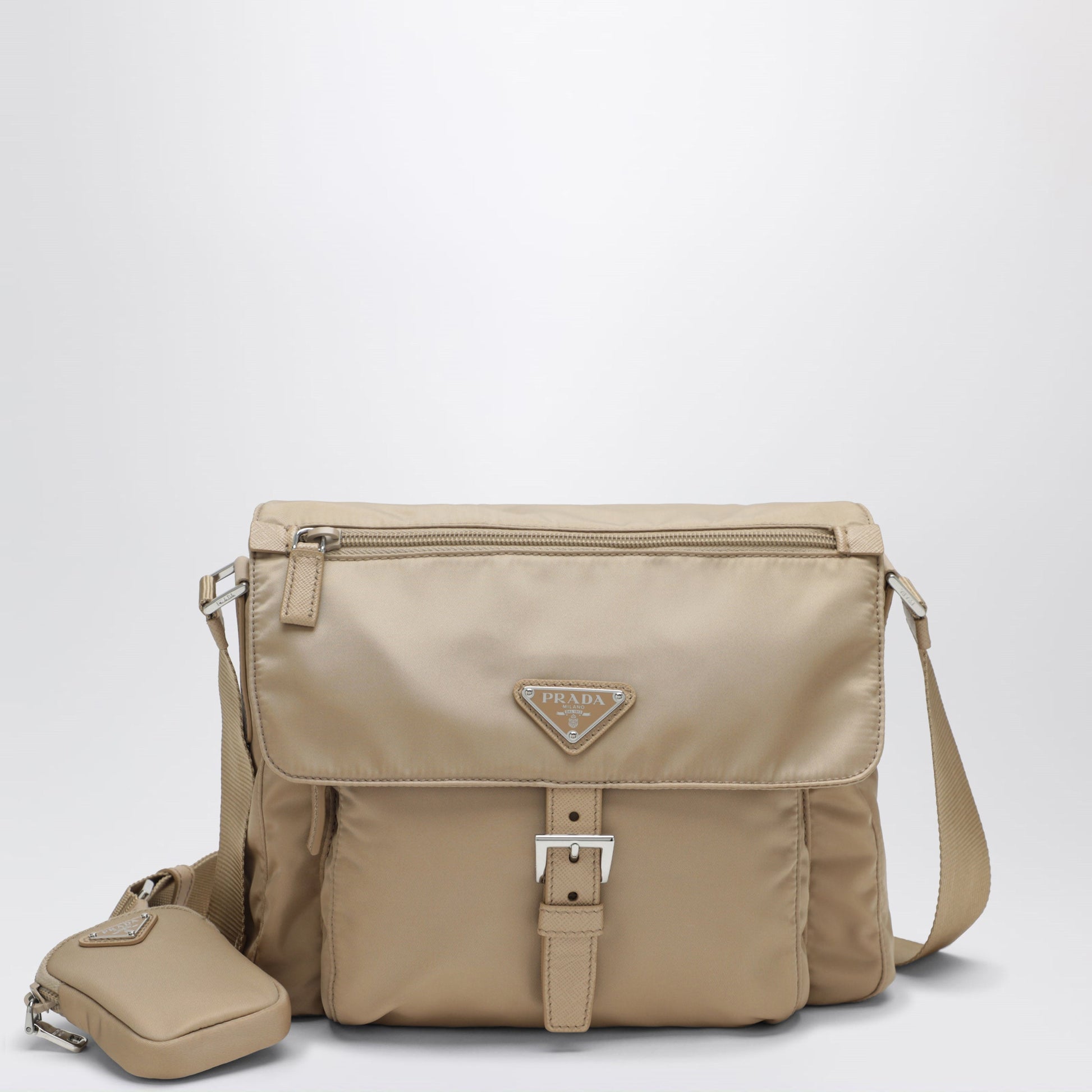 Prada Crossbody Bag In Camel Re-Nylon Women PRADA