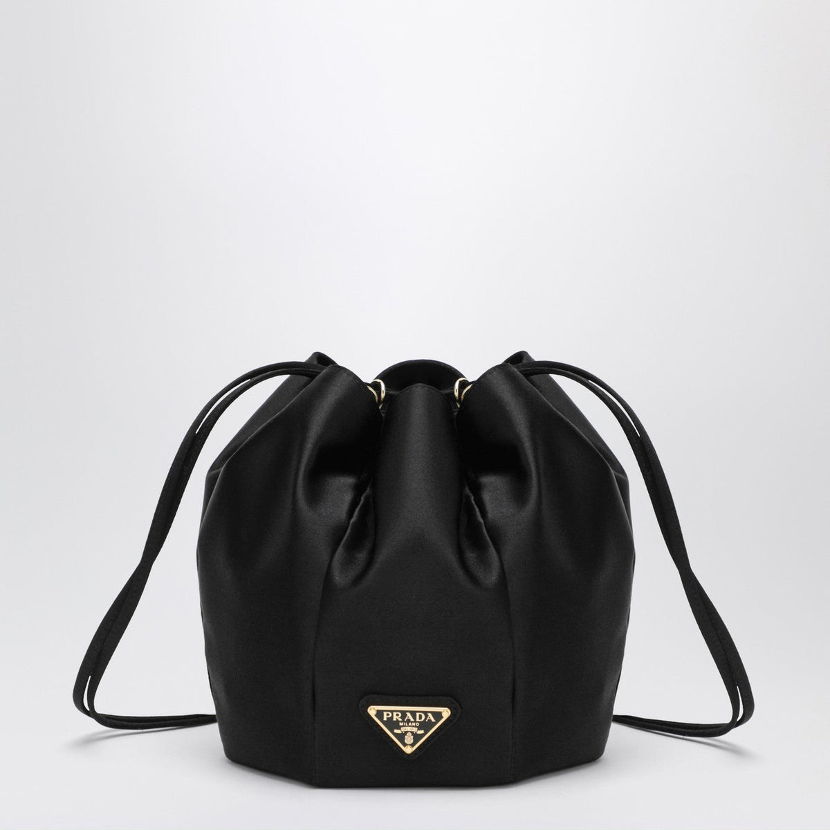 Prada Mini Black Satin Bucket Bag Women PRADA
