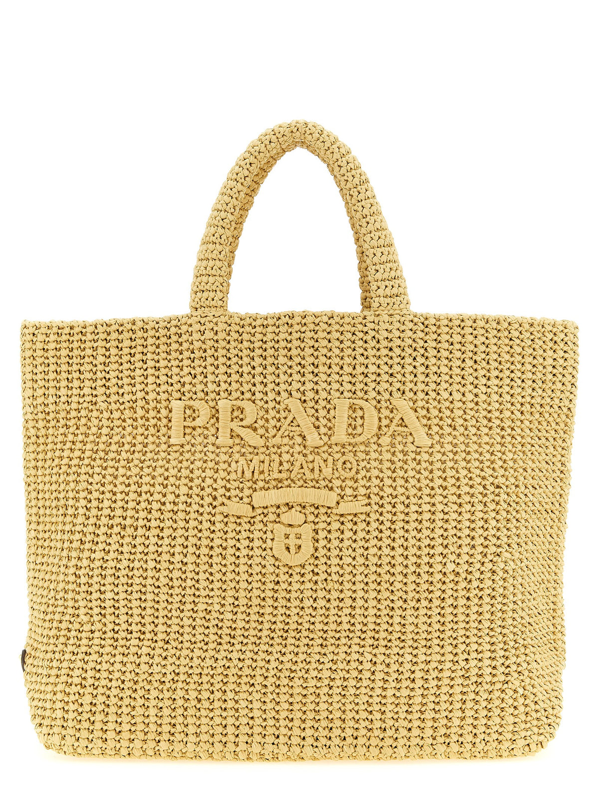 Prada Women Crochet Raffia Shopping Bag PRADA