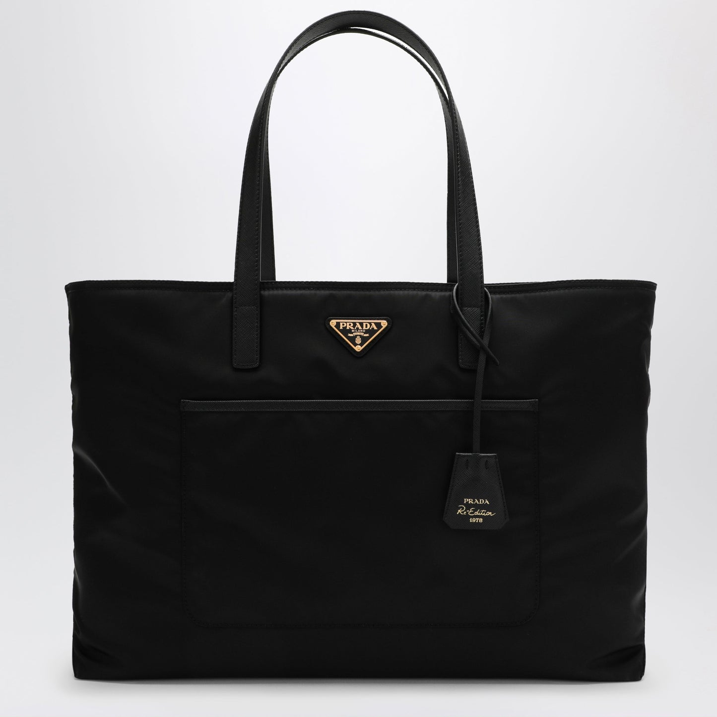 Prada Re-Edition 1978 Large Black Re-Nylon And Saffiano Shopping Bag Women PRADA