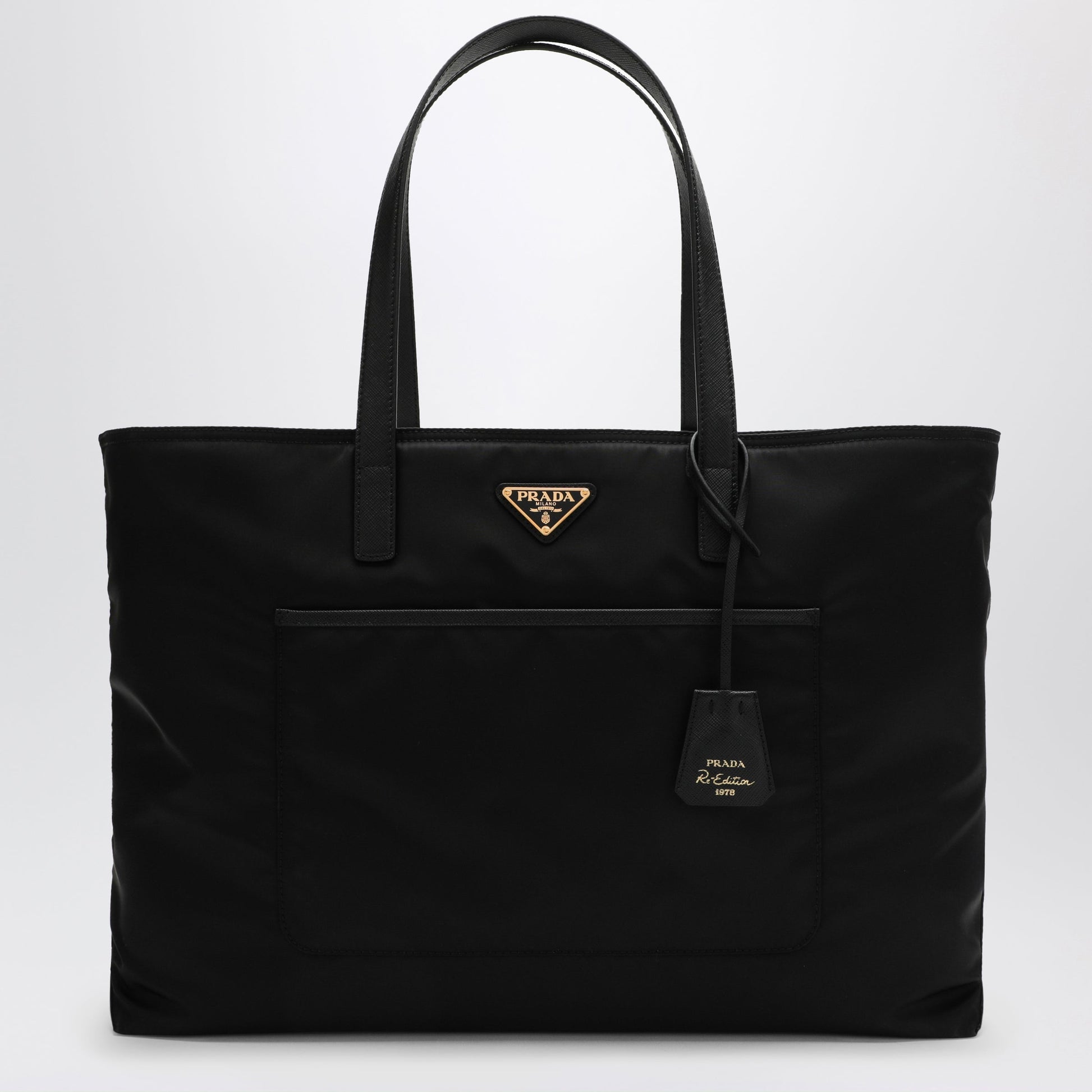 Prada Re-Edition 1978 Large Black Re-Nylon And Saffiano Shopping Bag Women PRADA