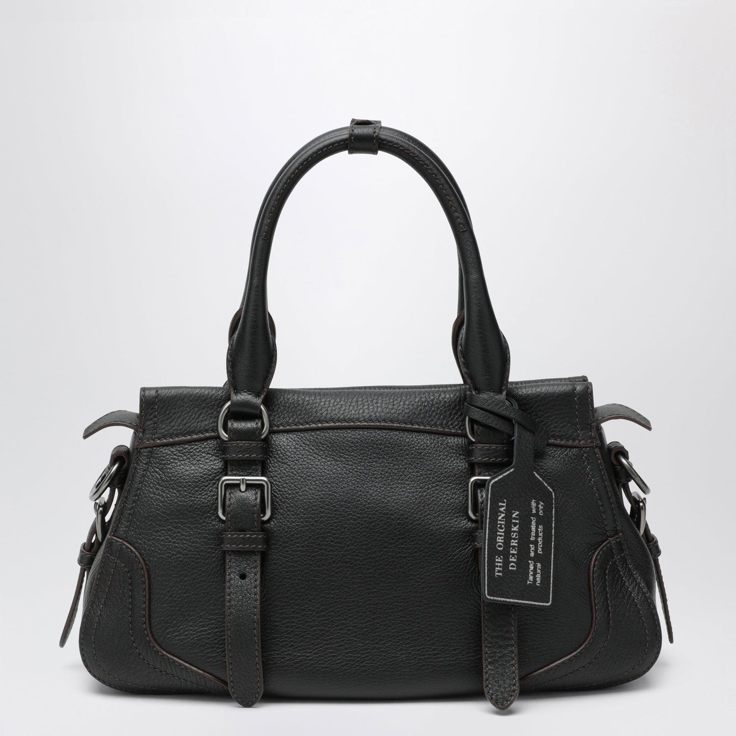 Prada Large Black Leather Shopping Bag Women PRADA