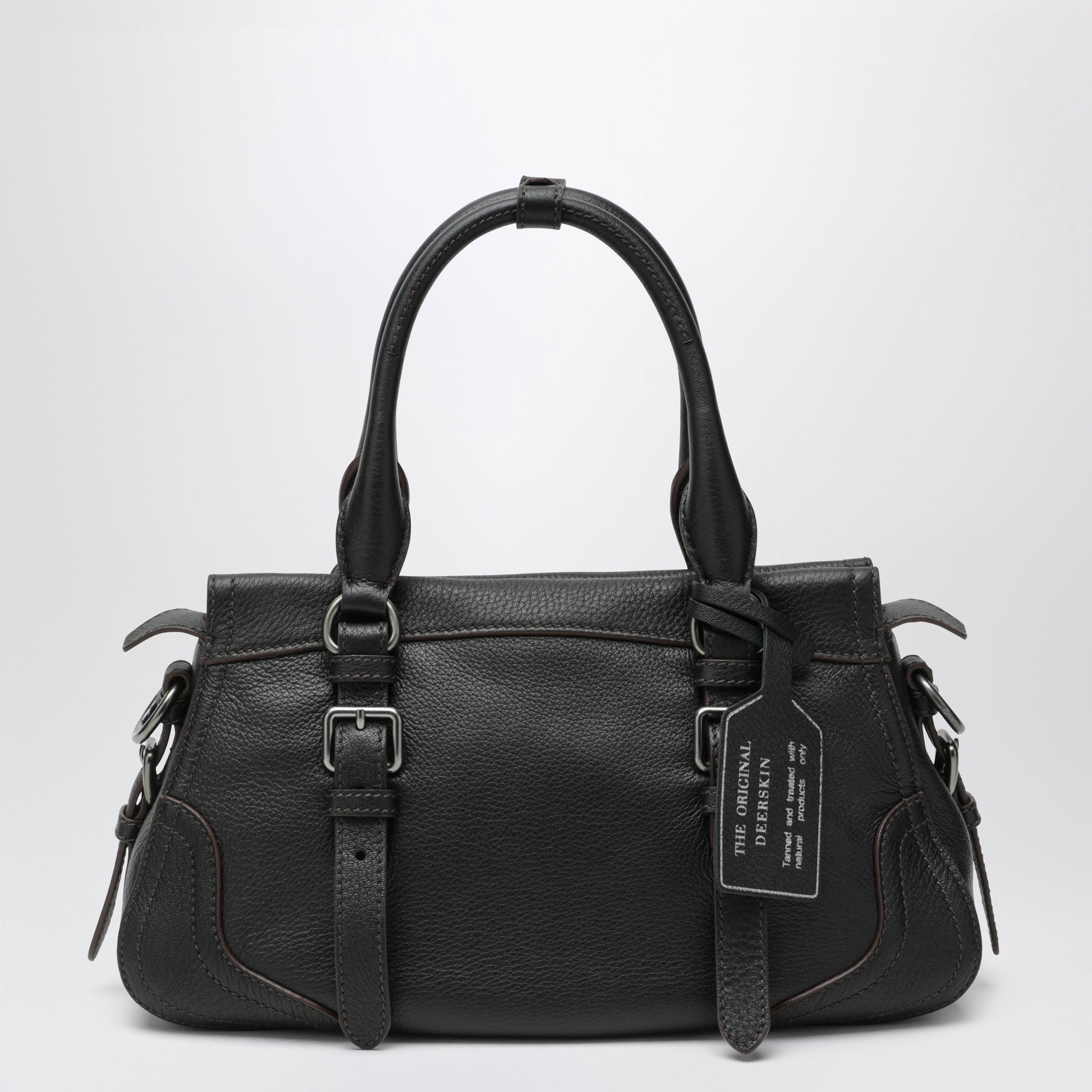 Prada Large Black Leather Shopping Bag Women PRADA