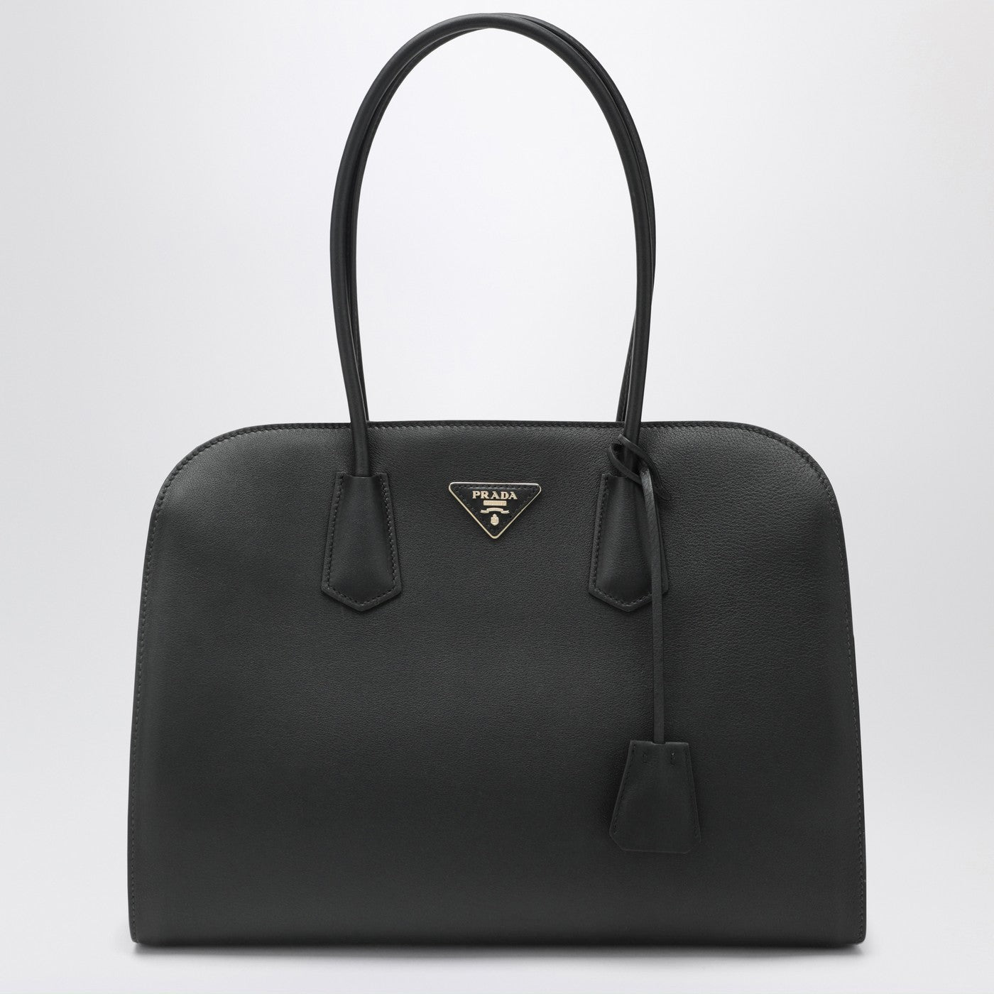 Prada Large Shopping Bag In Black Leather Women PRADA