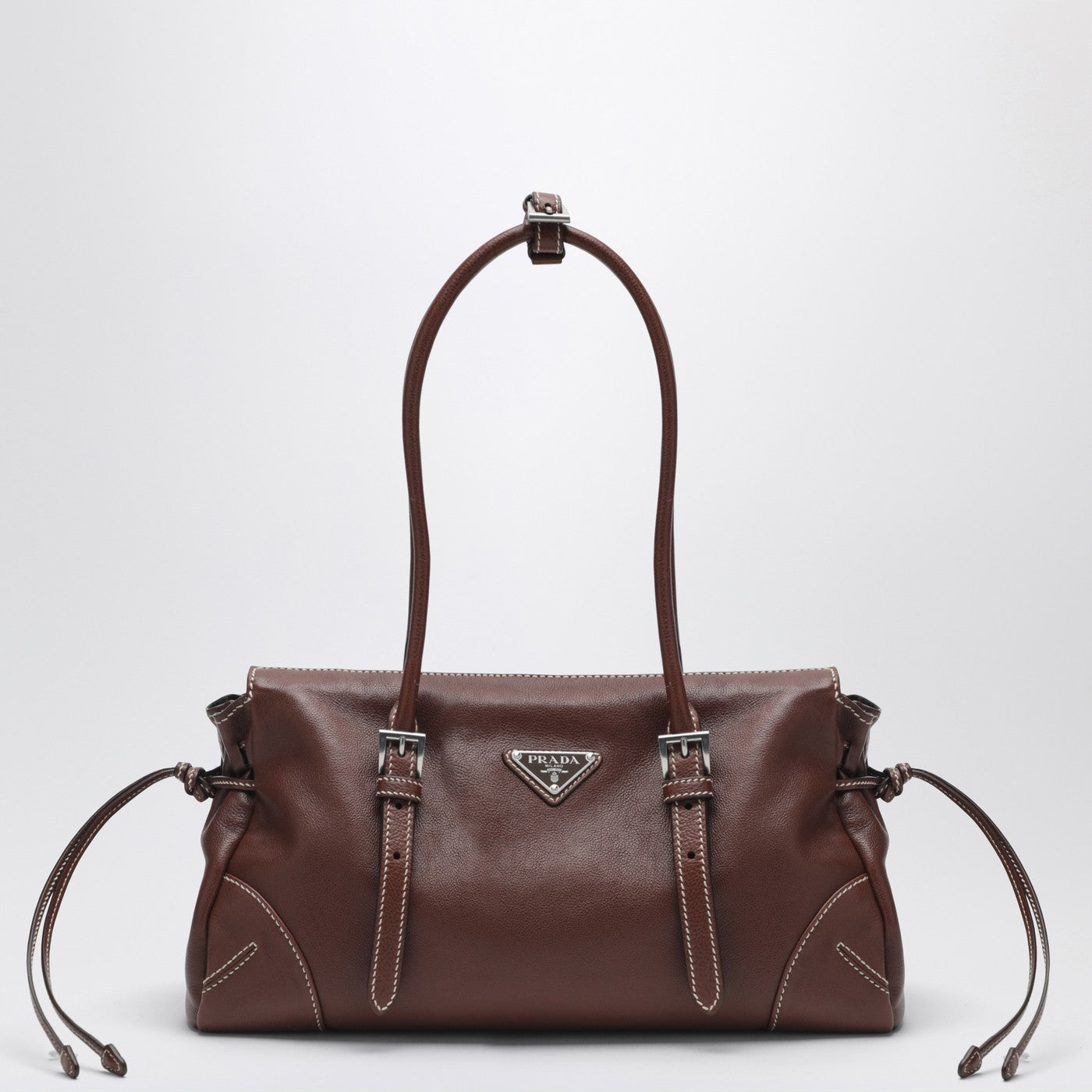 Prada Medium Prada Bonnie Shopping Bag In Brown Women PRADA
