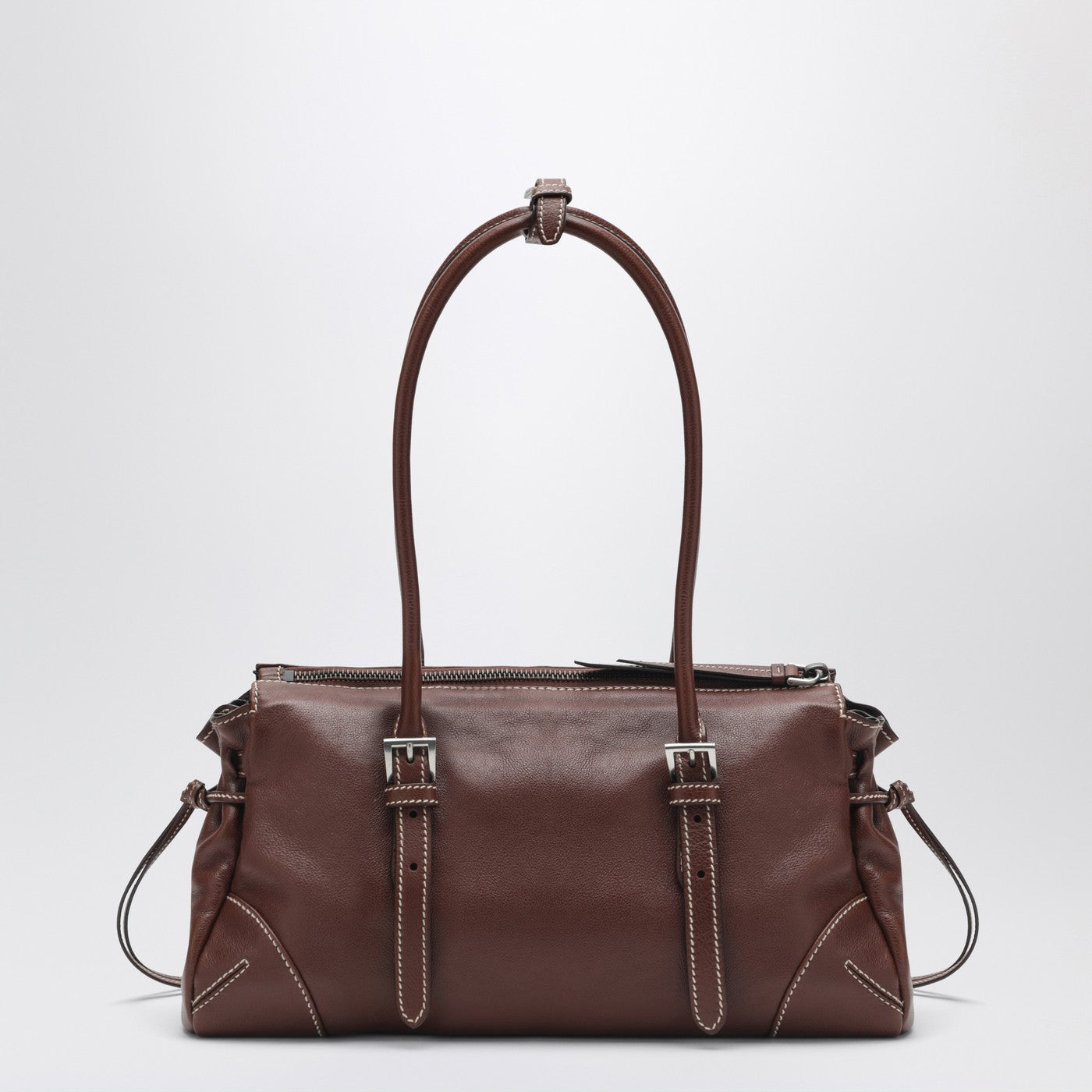 Prada Medium Prada Bonnie Shopping Bag In Brown Women PRADA