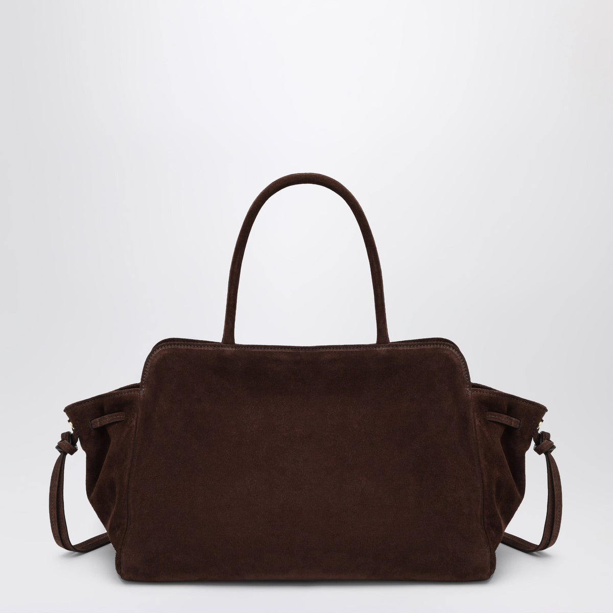 Prada Large Dark Brown Suede Carry Bag Women PRADA