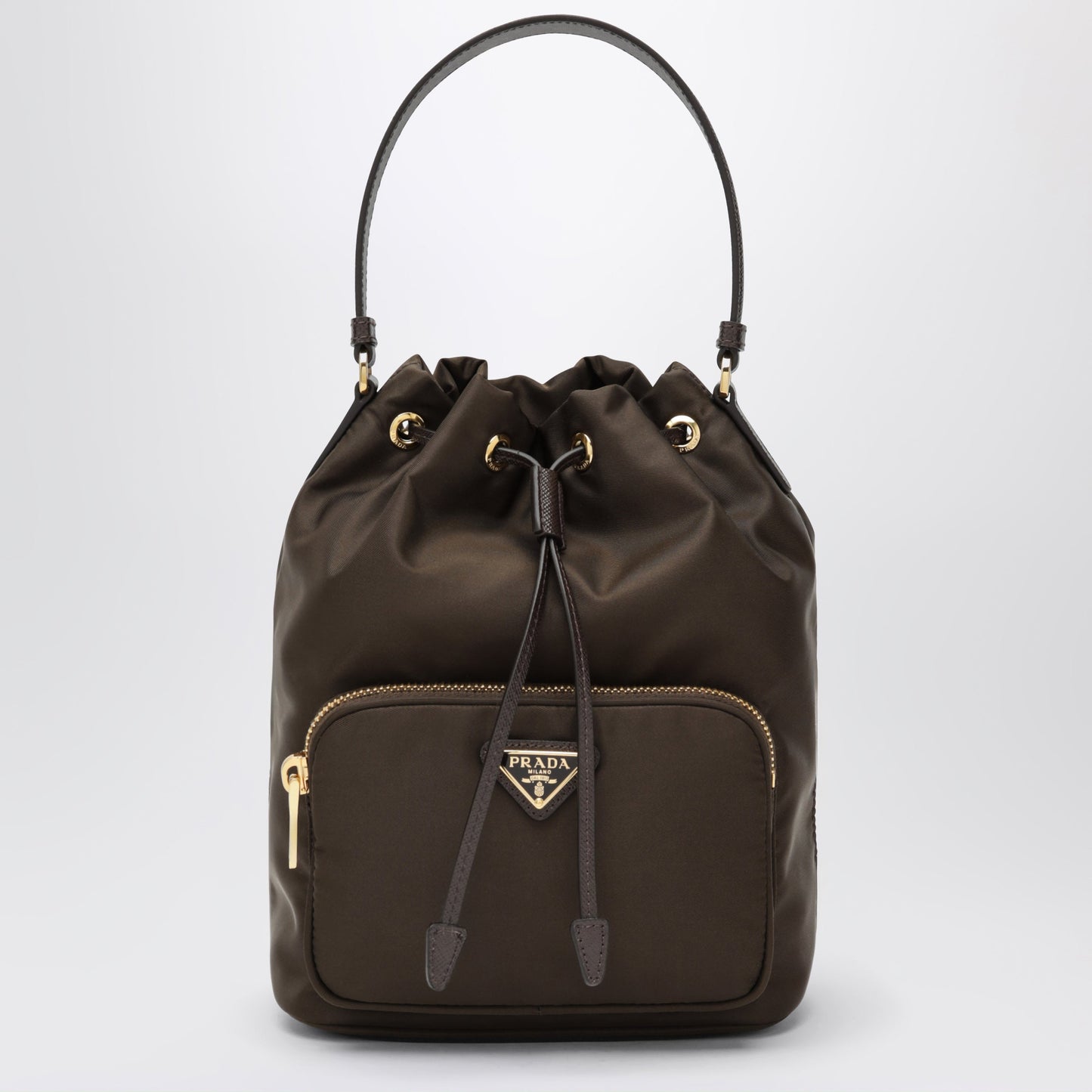 Prada Prada Duet Bucket Bag In Burnt Brown Re-Nylon Women PRADA
